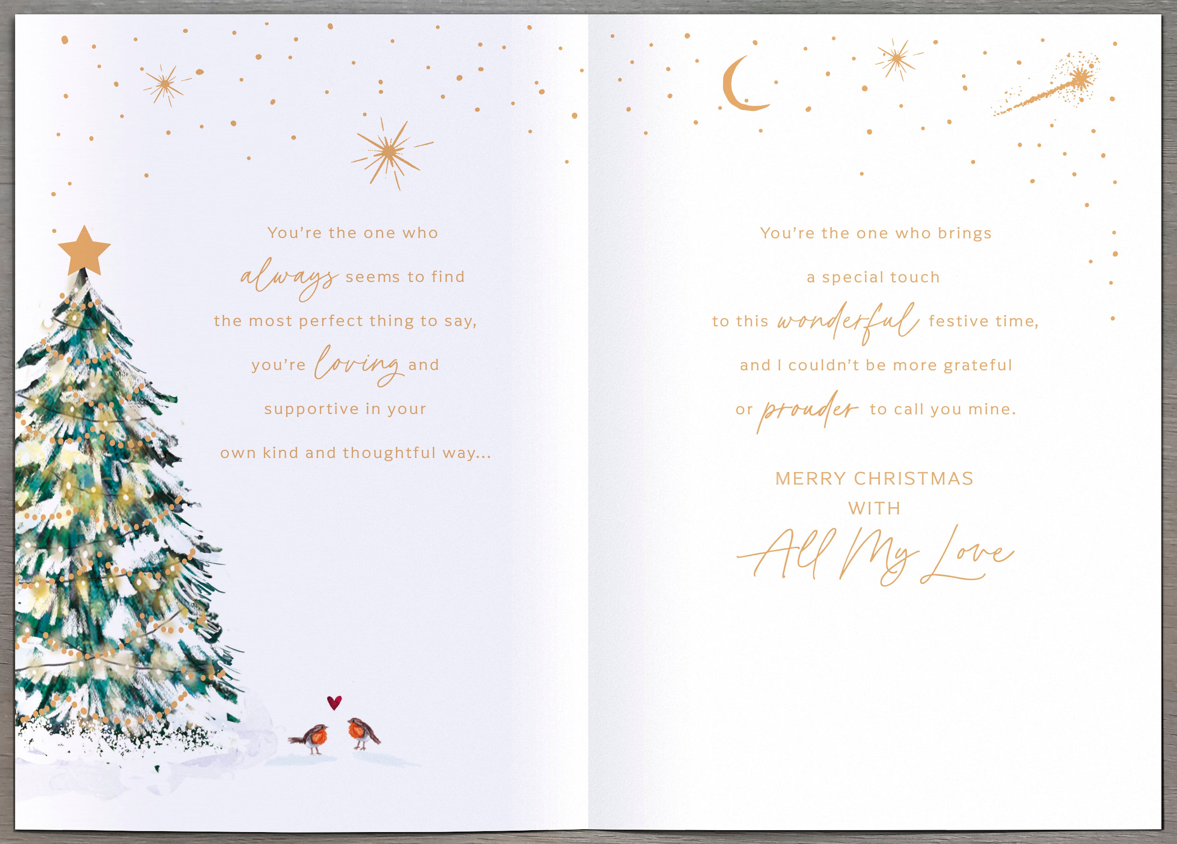 One I Love Large Christmas Card - Couple Silhouette on a Winters Day