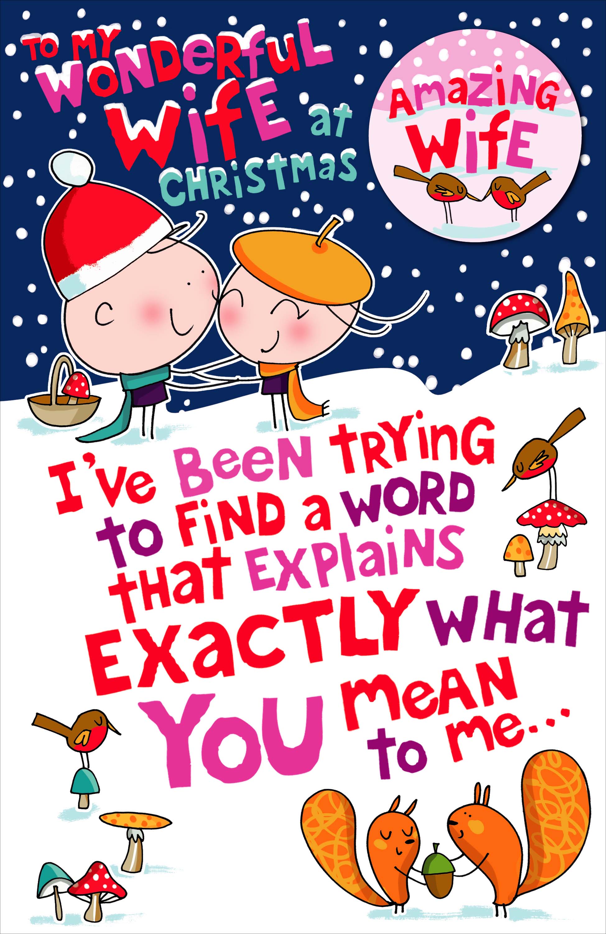 Wife Christmas Card - You Mean Everything - "Amazing Wife" Badge Included