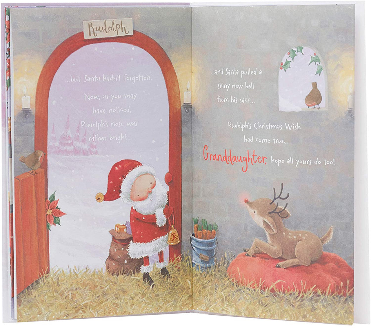 Granddaughter Christmas Story Card - Rudolph's Christmas Wish