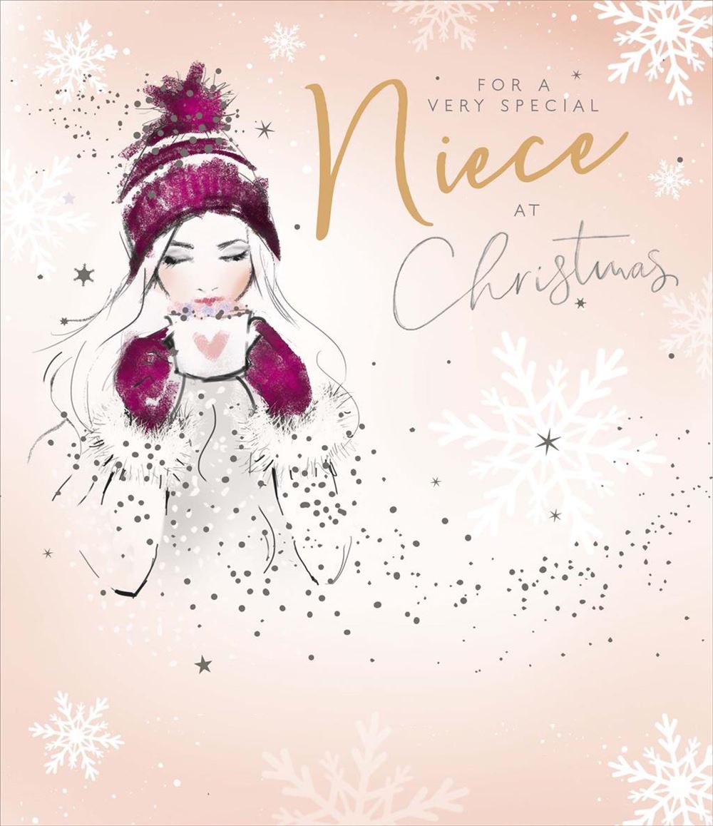 Niece Christmas Card - Chocolate Girl