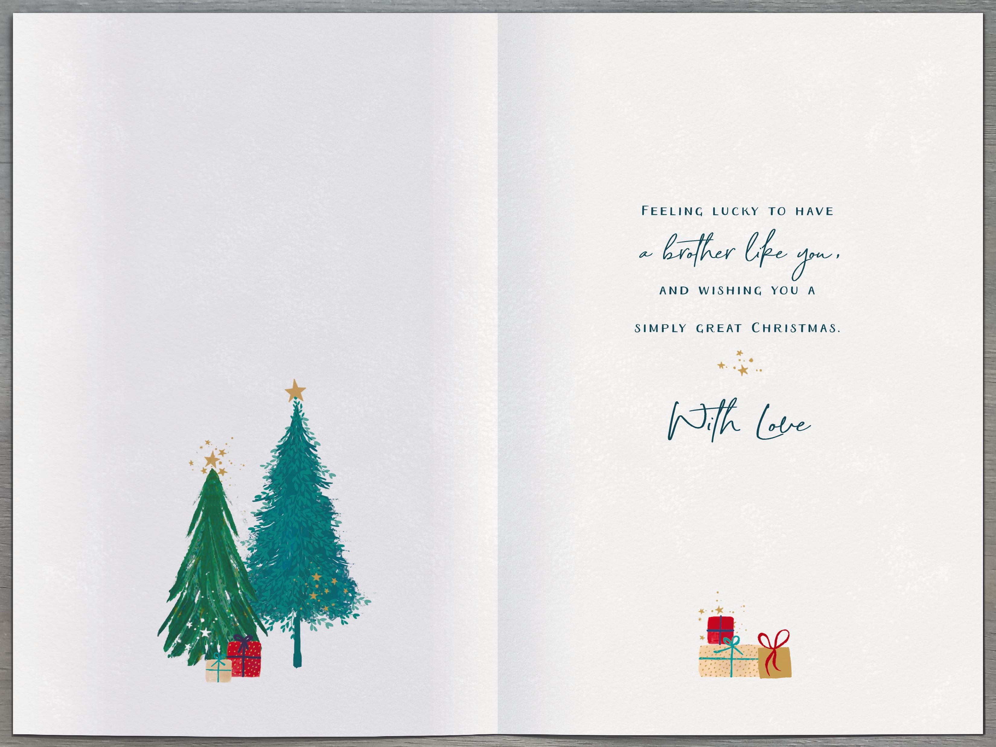 Brother Christmas Card - Christmas Trees and Gifts