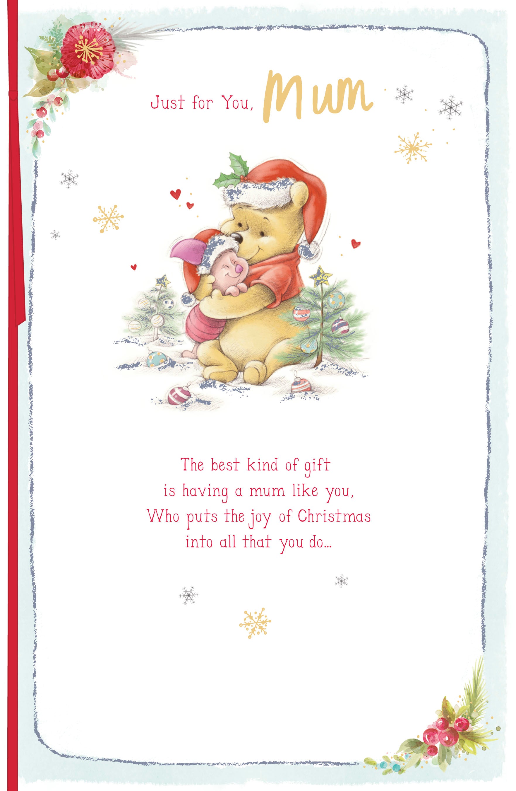 Mum Christmas Card - Winie The Pooh with Baby Winie the Pooh