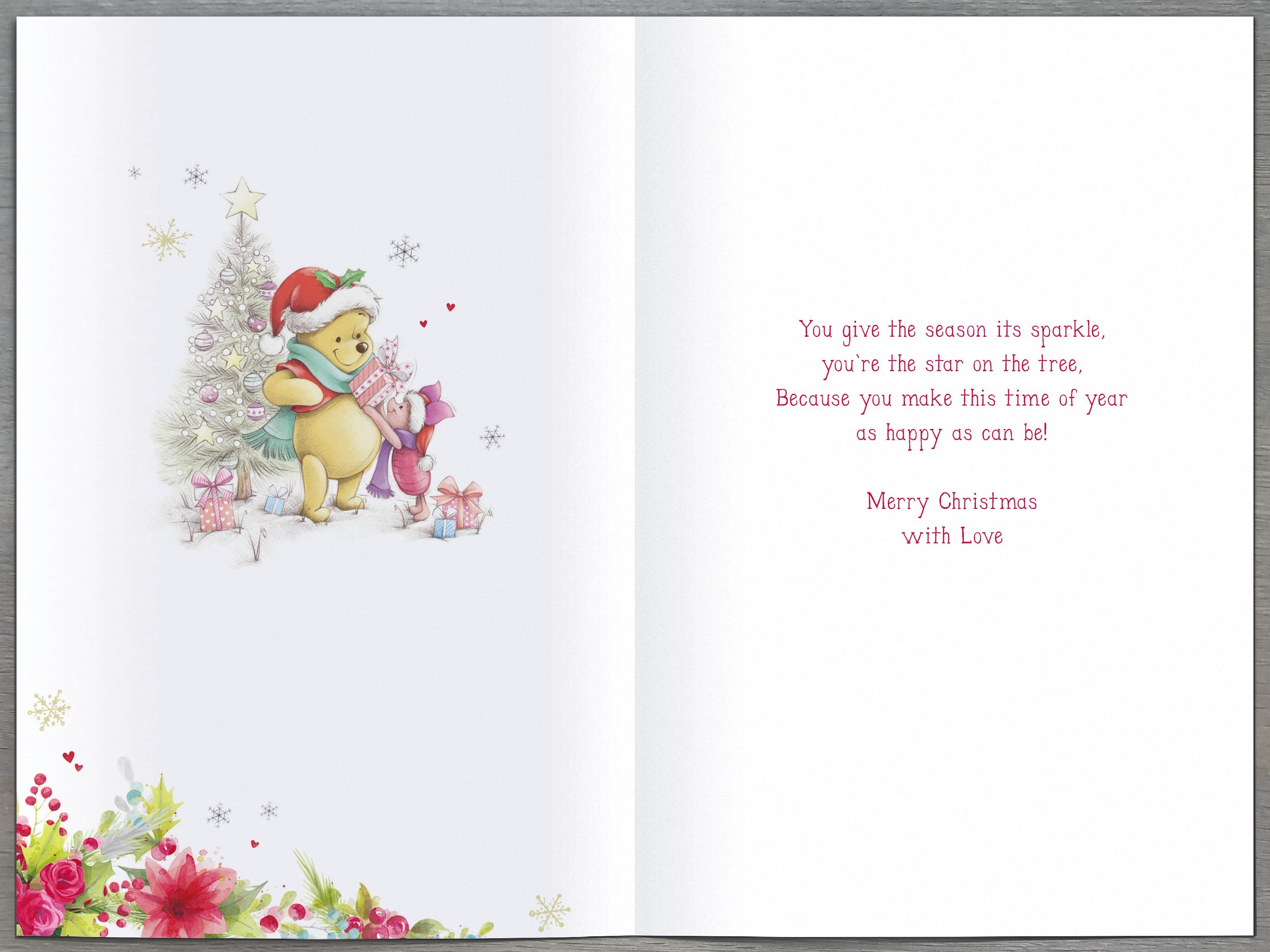 Mum Christmas Card - Winie The Pooh with Baby Winie the Pooh