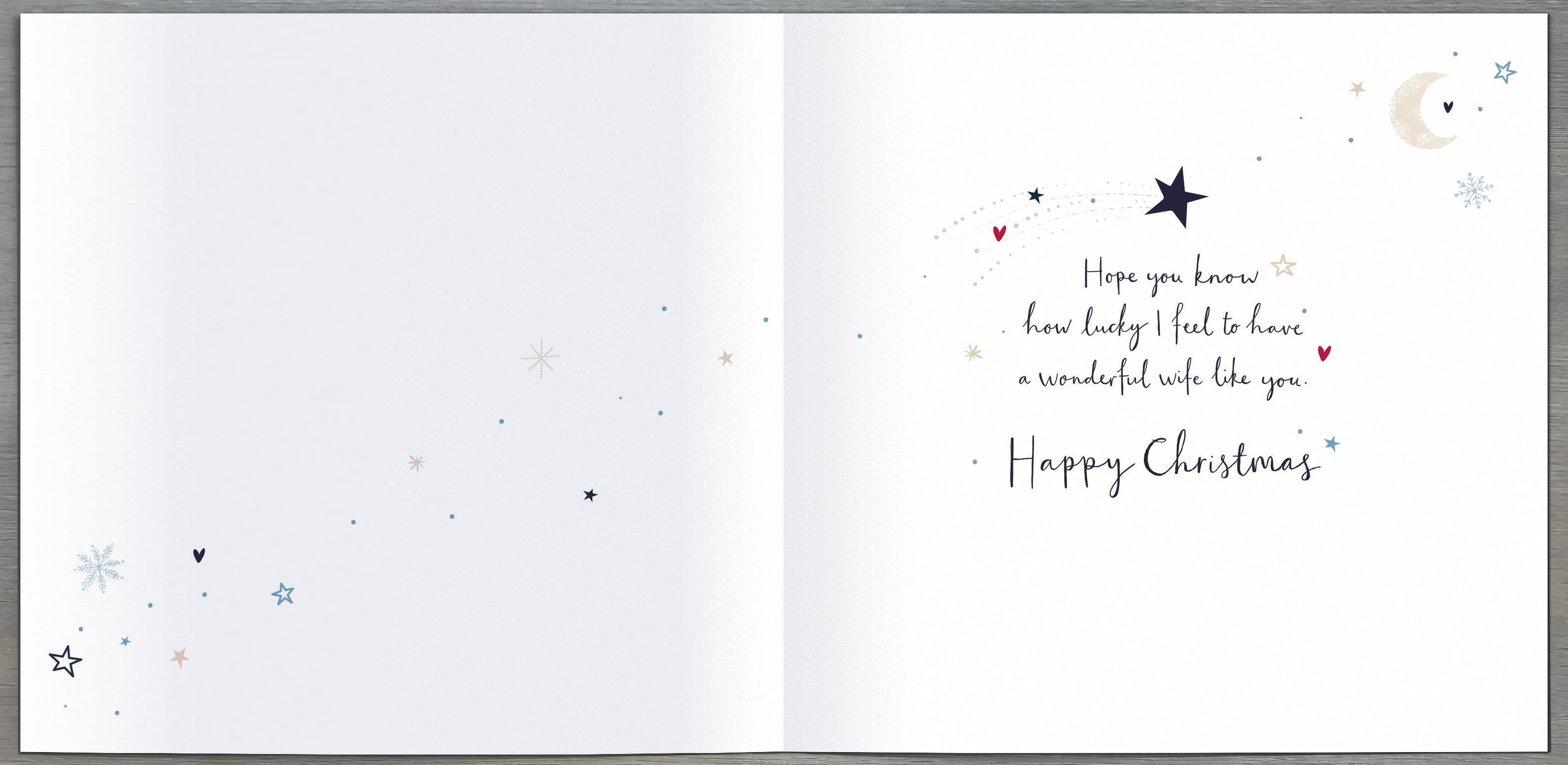 Wife Christmas Card - Couple on the Moon