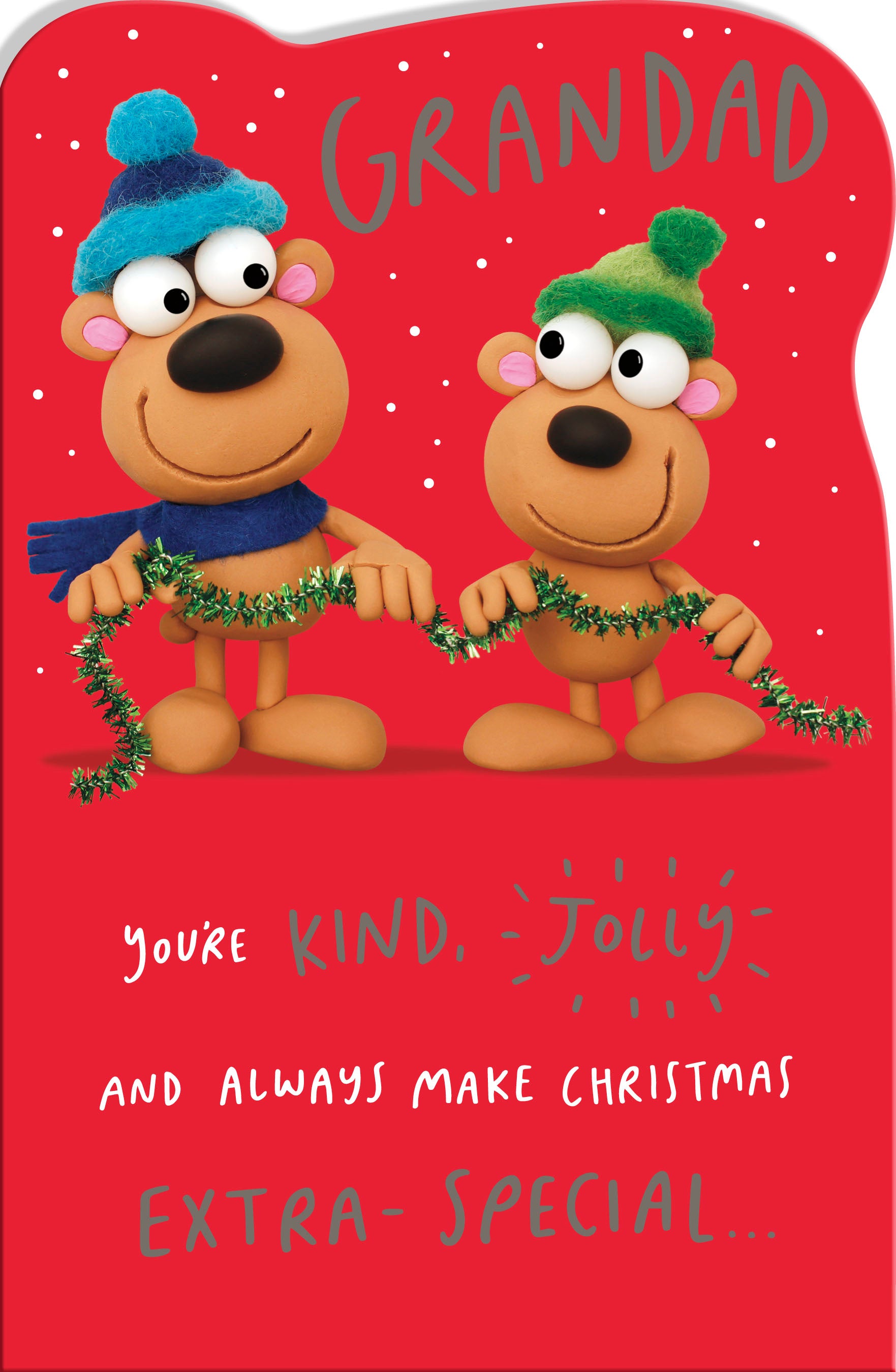 Grandad Christmas Card - Festive Claymation Characters