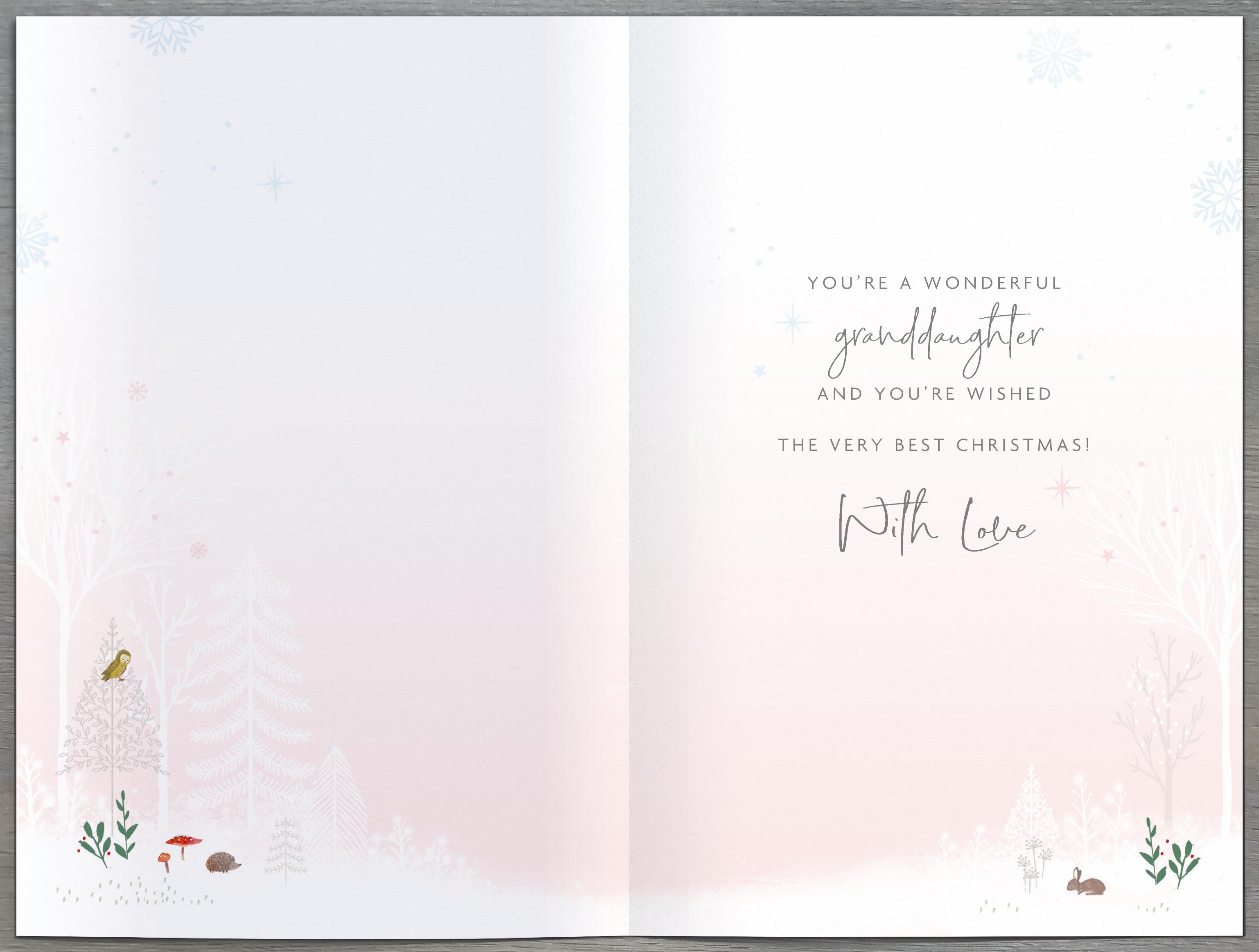 Granddaughter Christmas Card - Deer Snow Globe