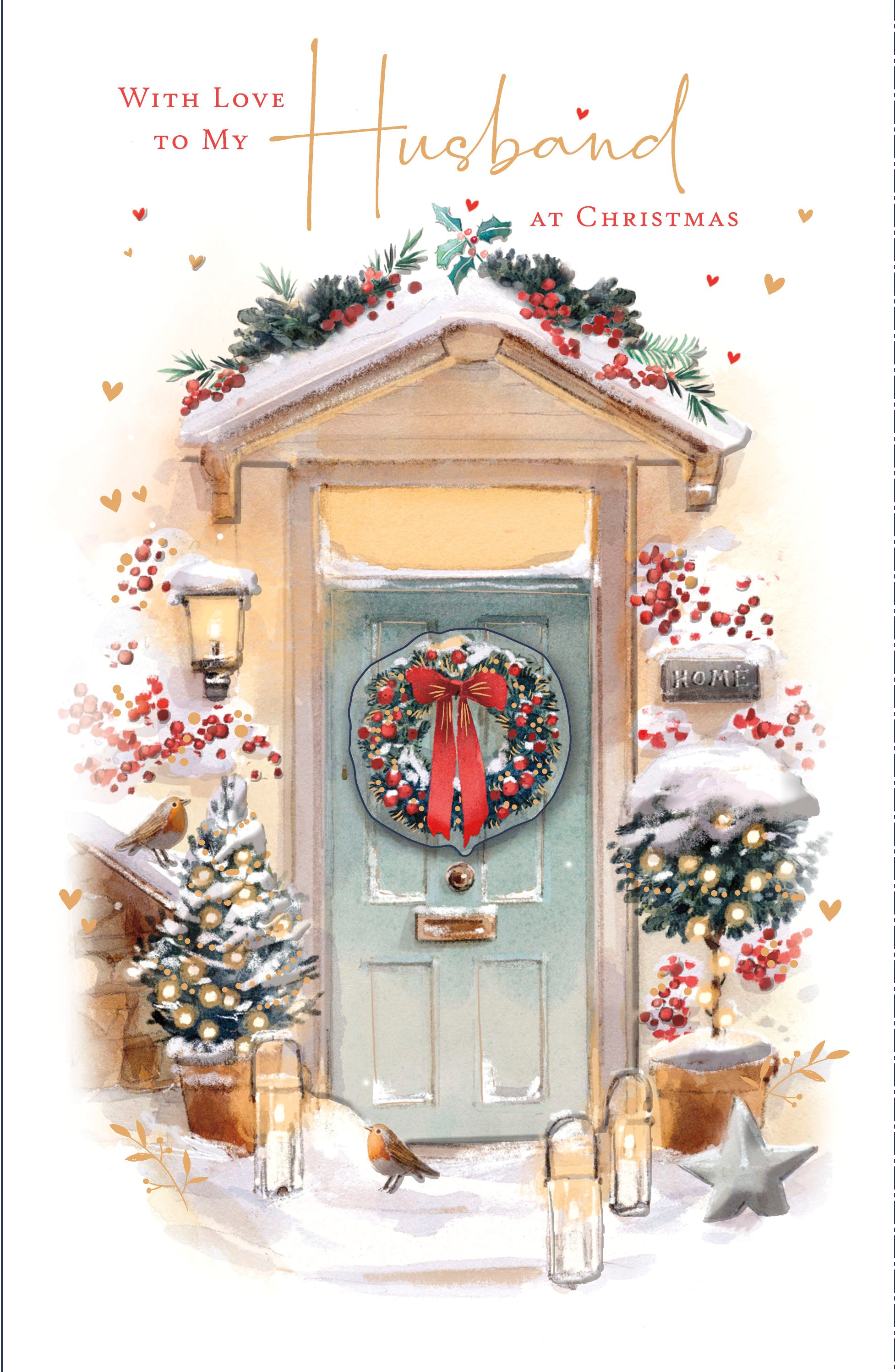 Husband Christmas Card - Festive Doorway