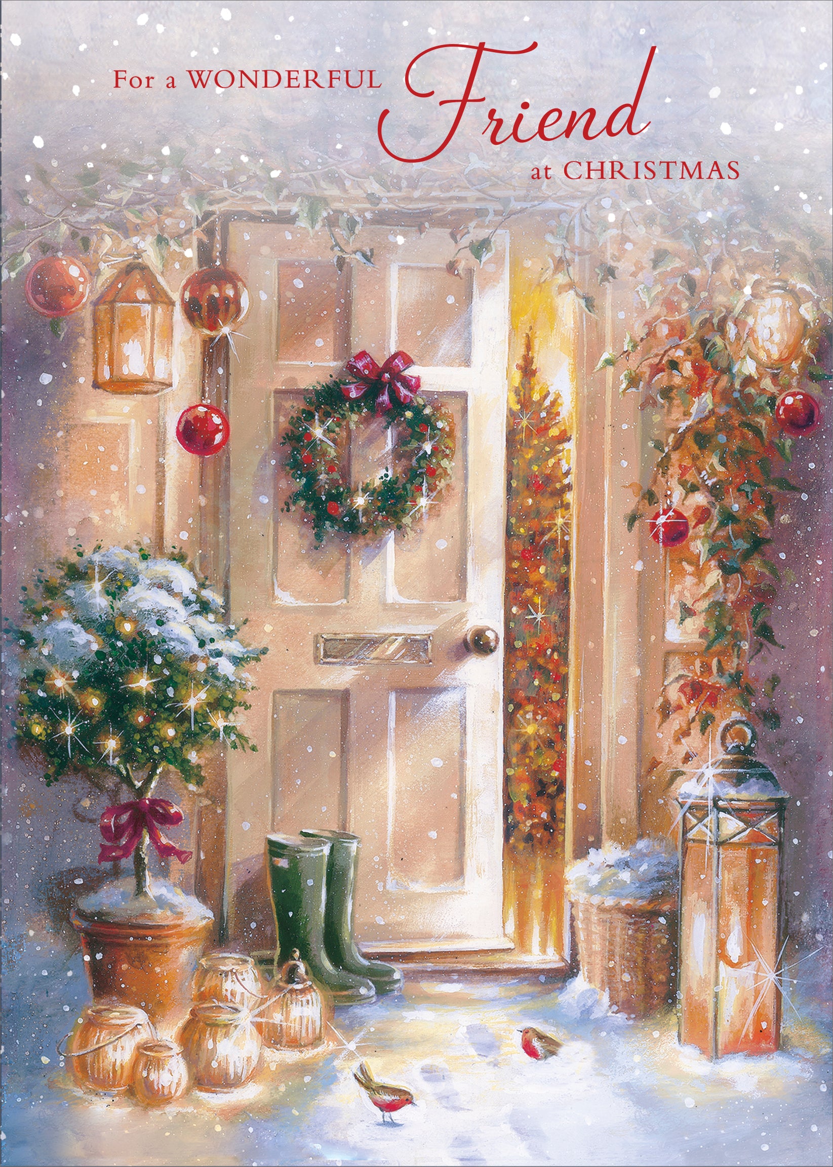 Friend Christmas Card - Festive Doorway