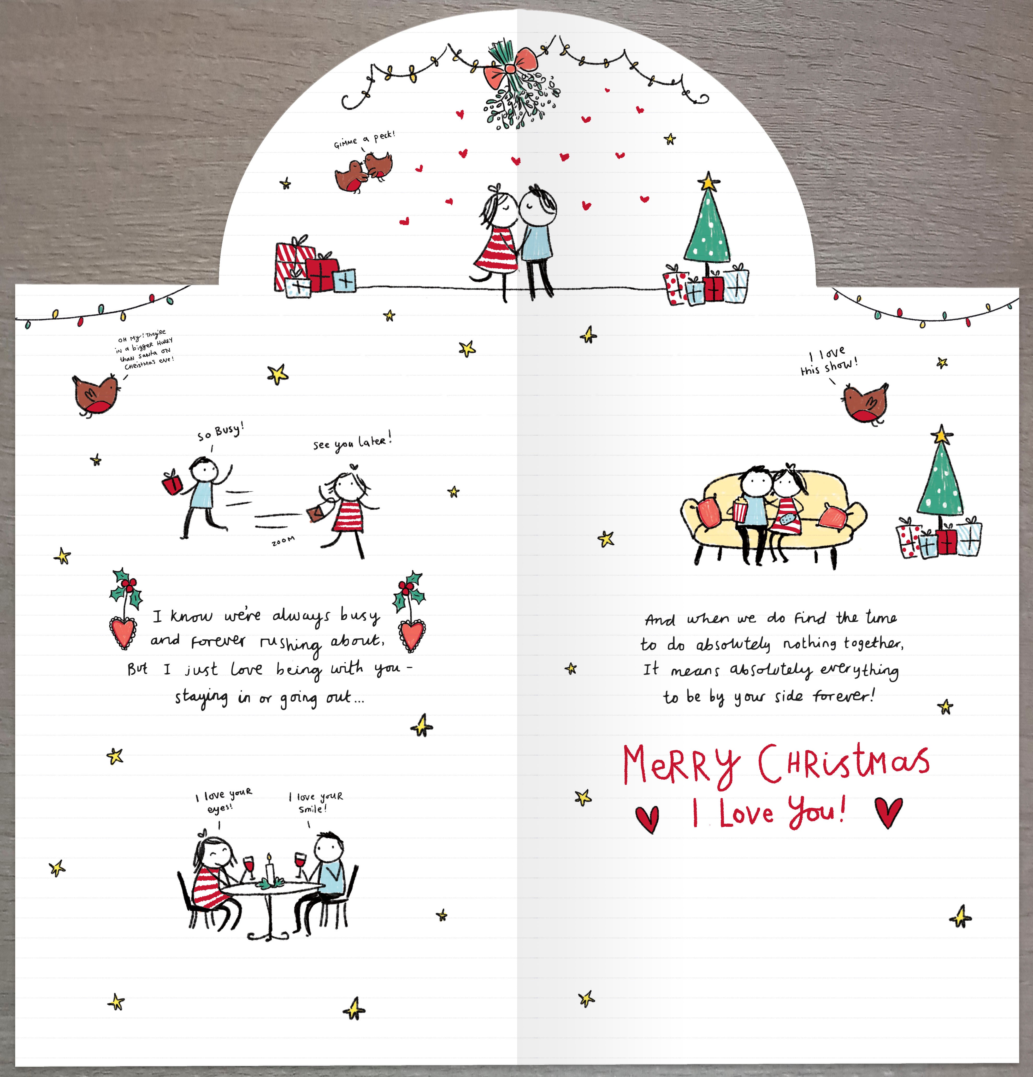 Pop Out Wife Christmas Card - Time Spent Together