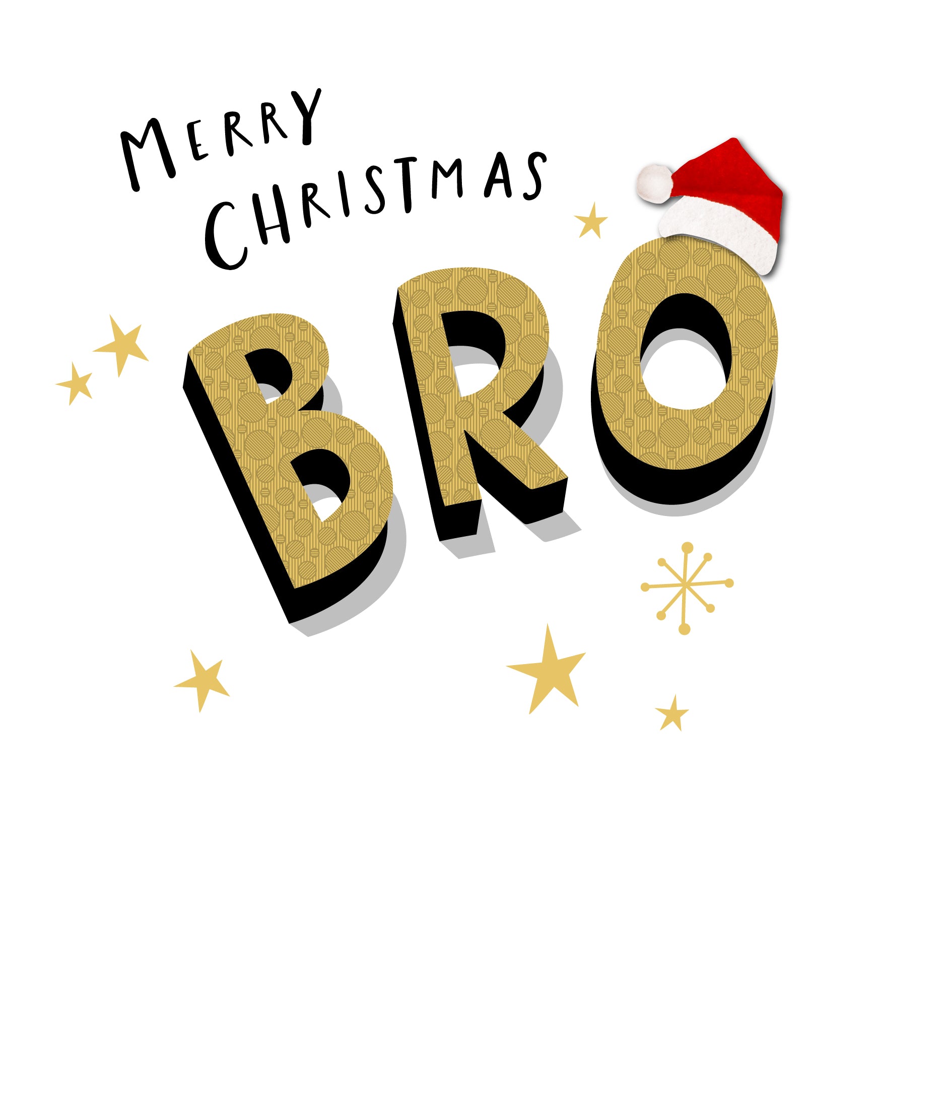 Brother Christmas Card - Shimmering and Embellished with a Christmas Hat