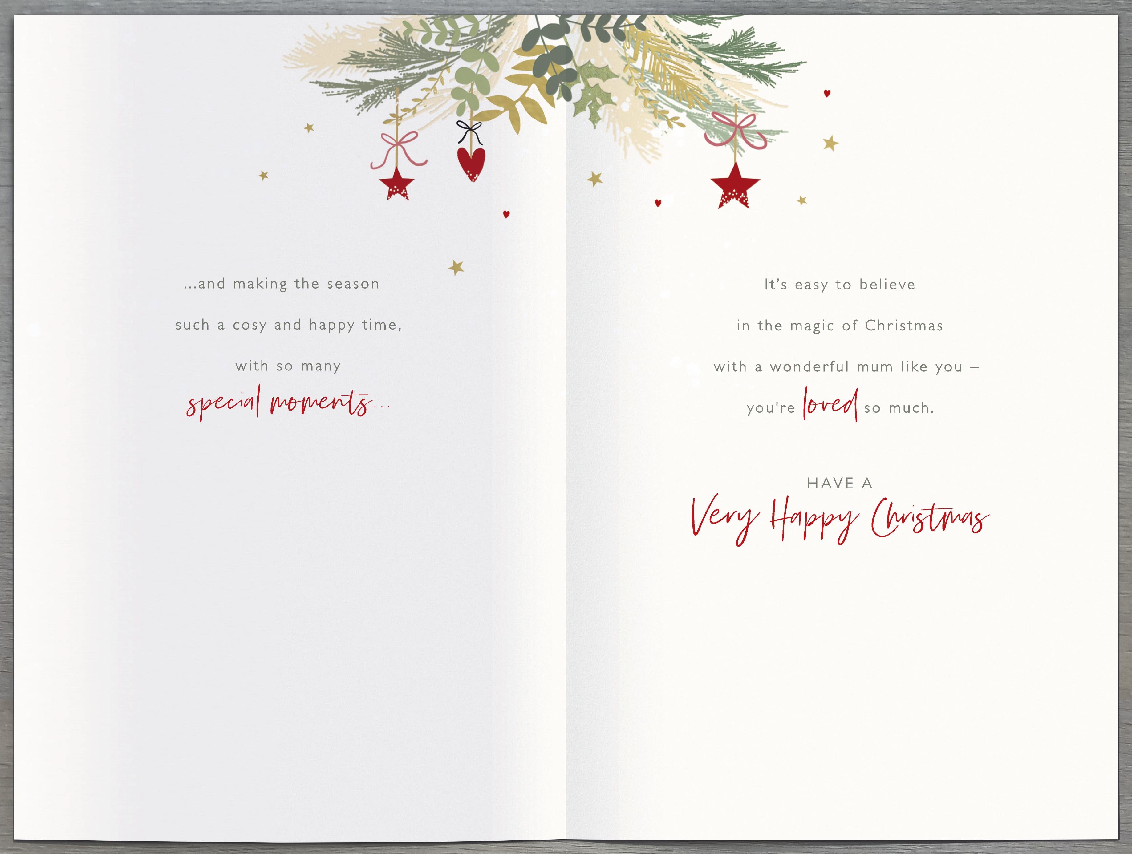 For You Mum With Love Christmas Card