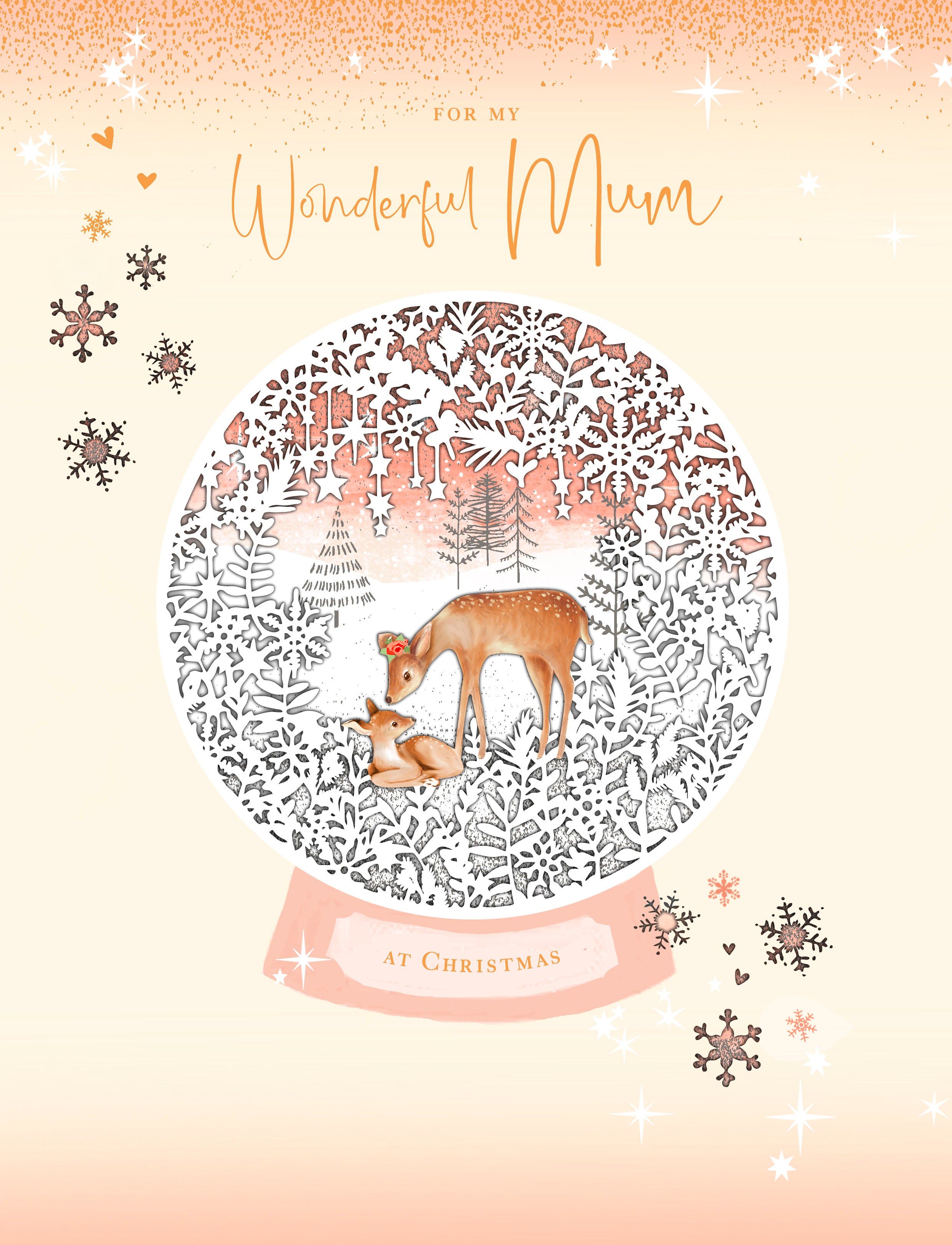 Large Mum Christmas Card - Doe and Deer Mum