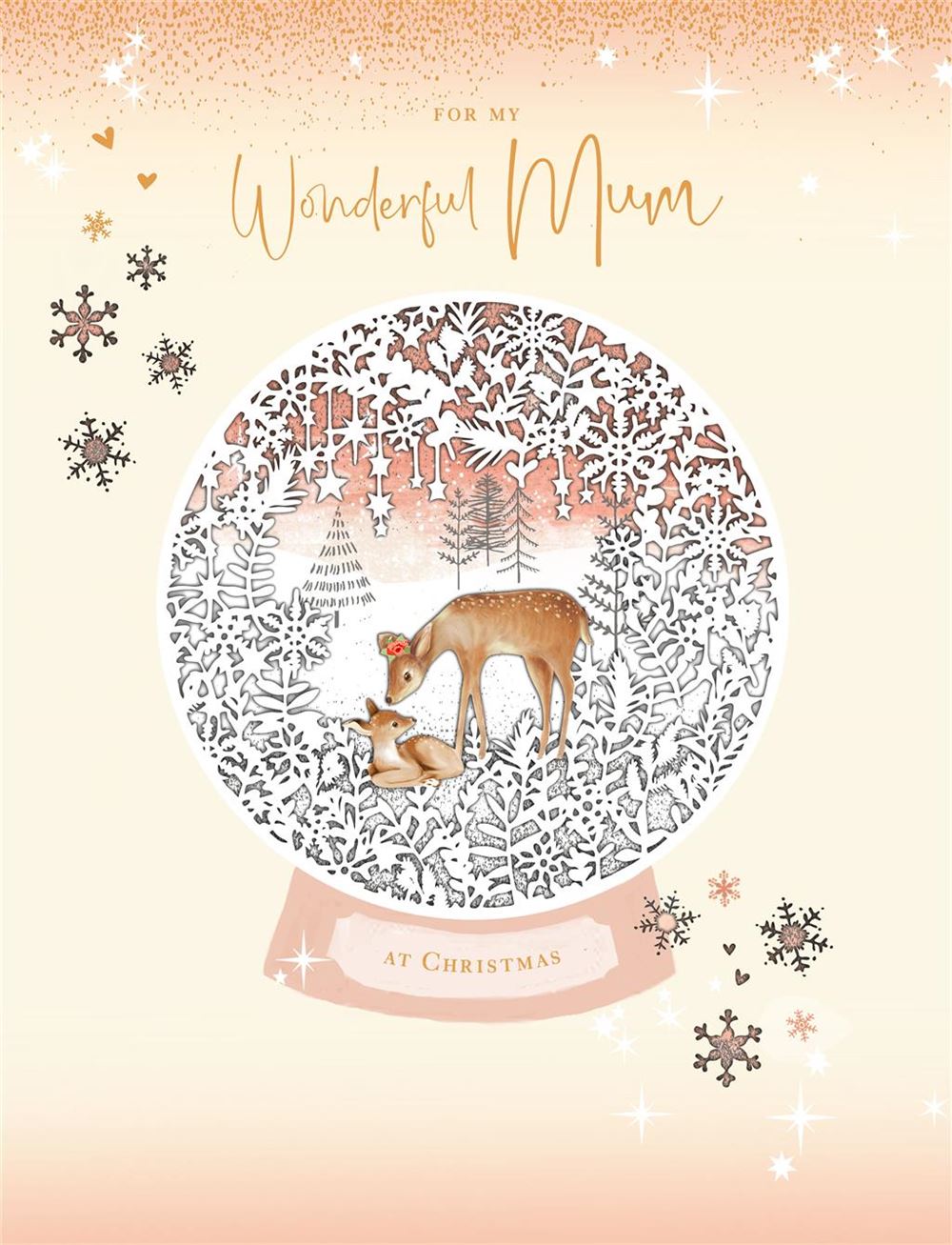 Large Mum Christmas Card - Doe and Deer Mum