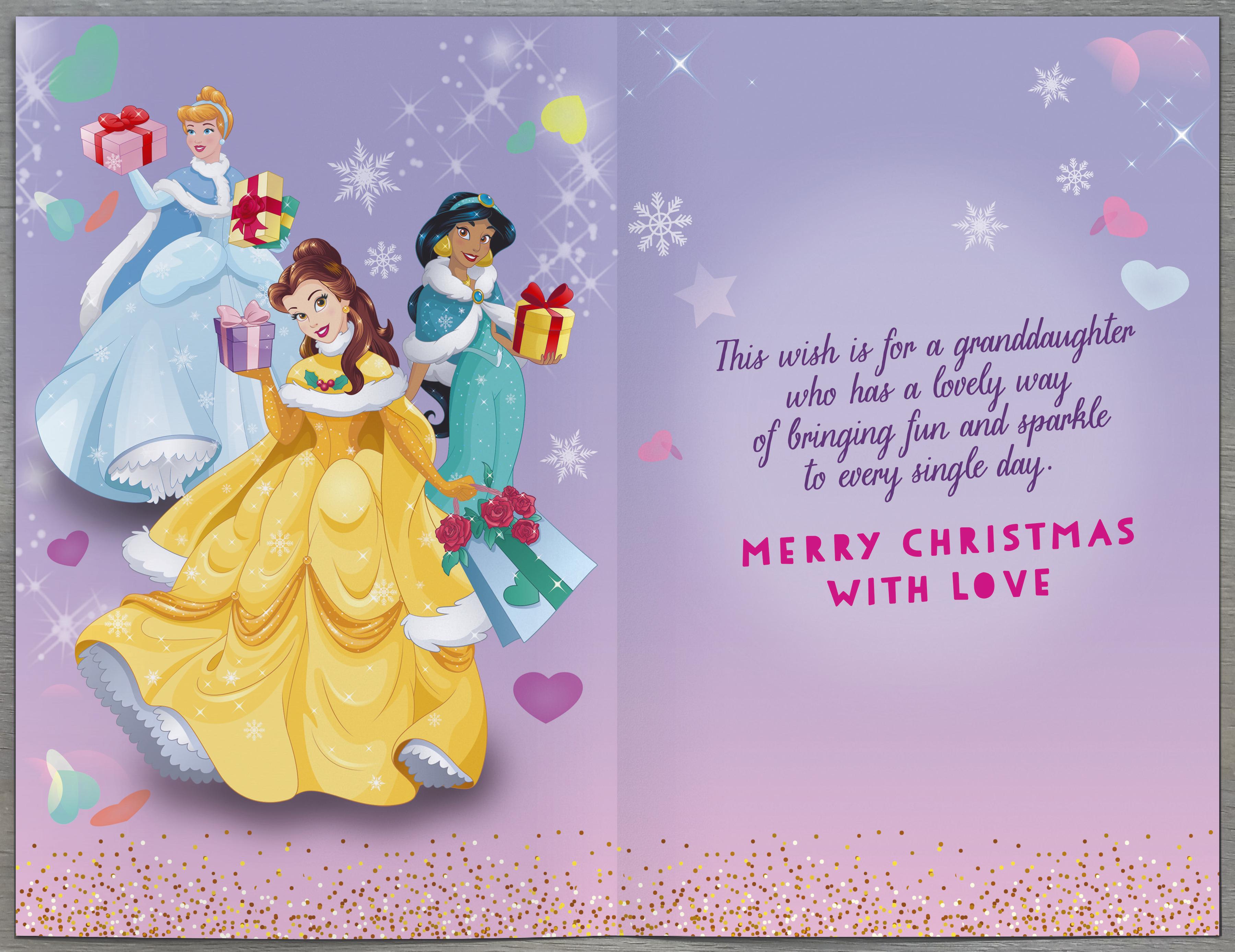 Granddaughter Christmas Card - Princess Magical Christmas