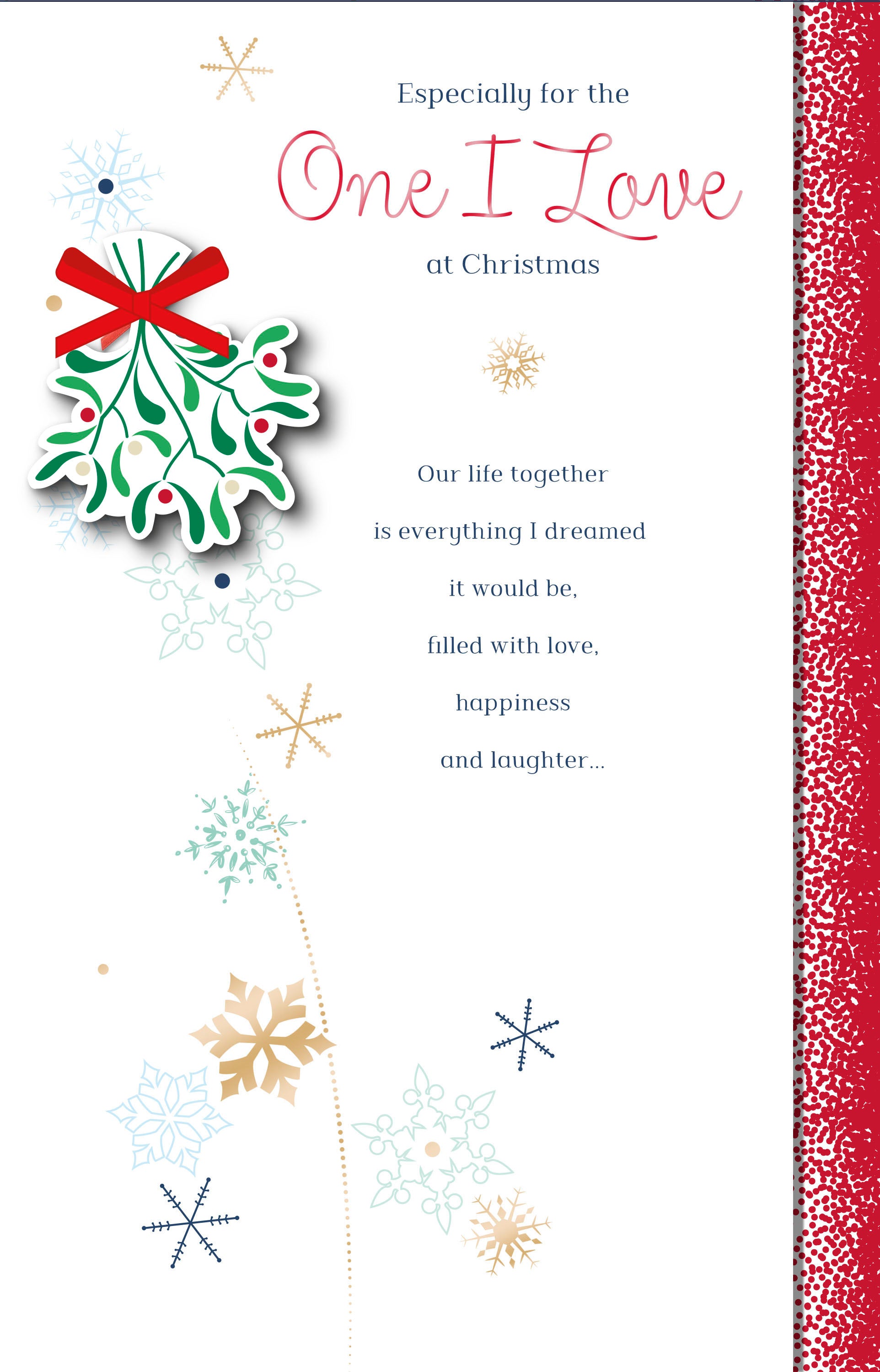 One I Love Christmas Card - Dreams and Mistletoes