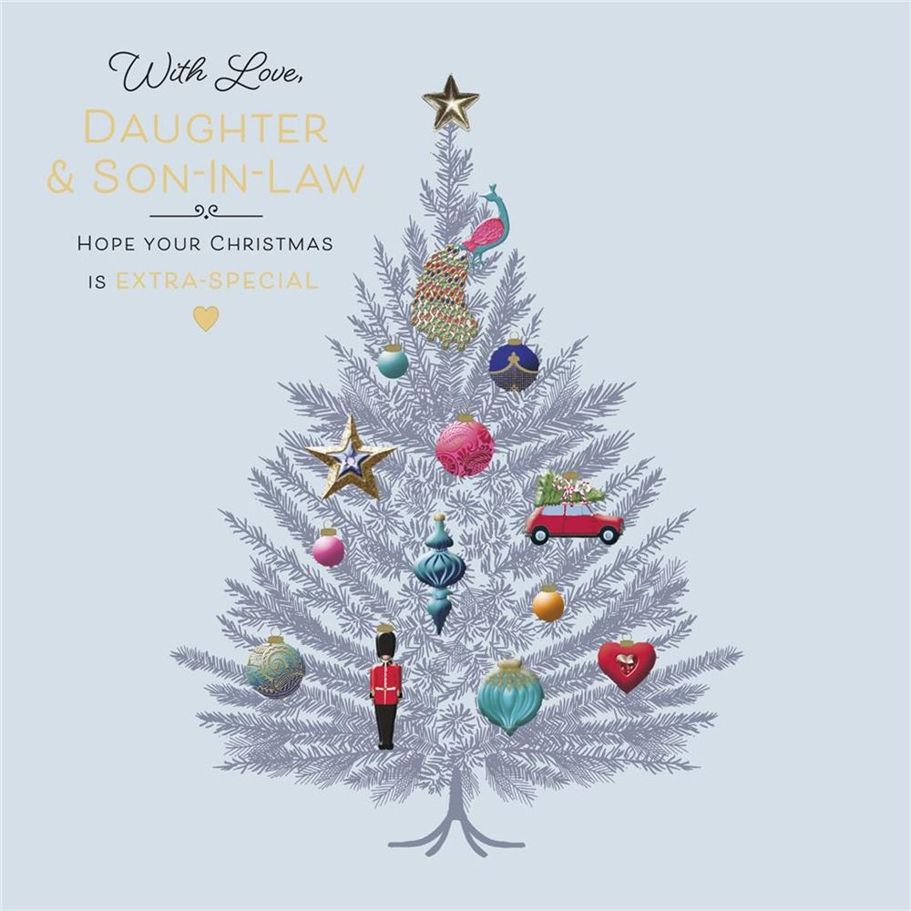 Daughter & Son-in-Law Christmas Card - Elegant Christmas Tree