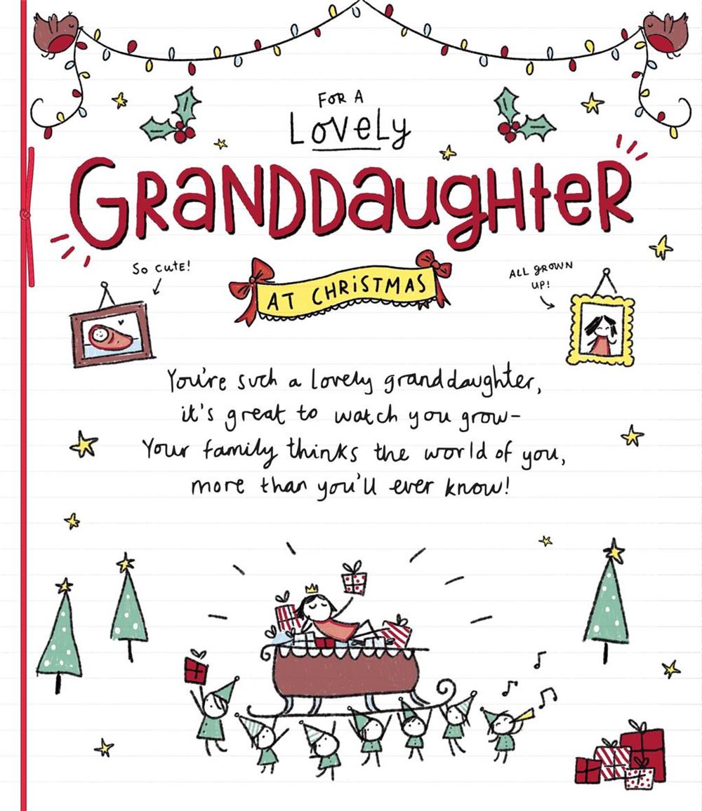 Granddaughter Christmas Card - On a Sleigh