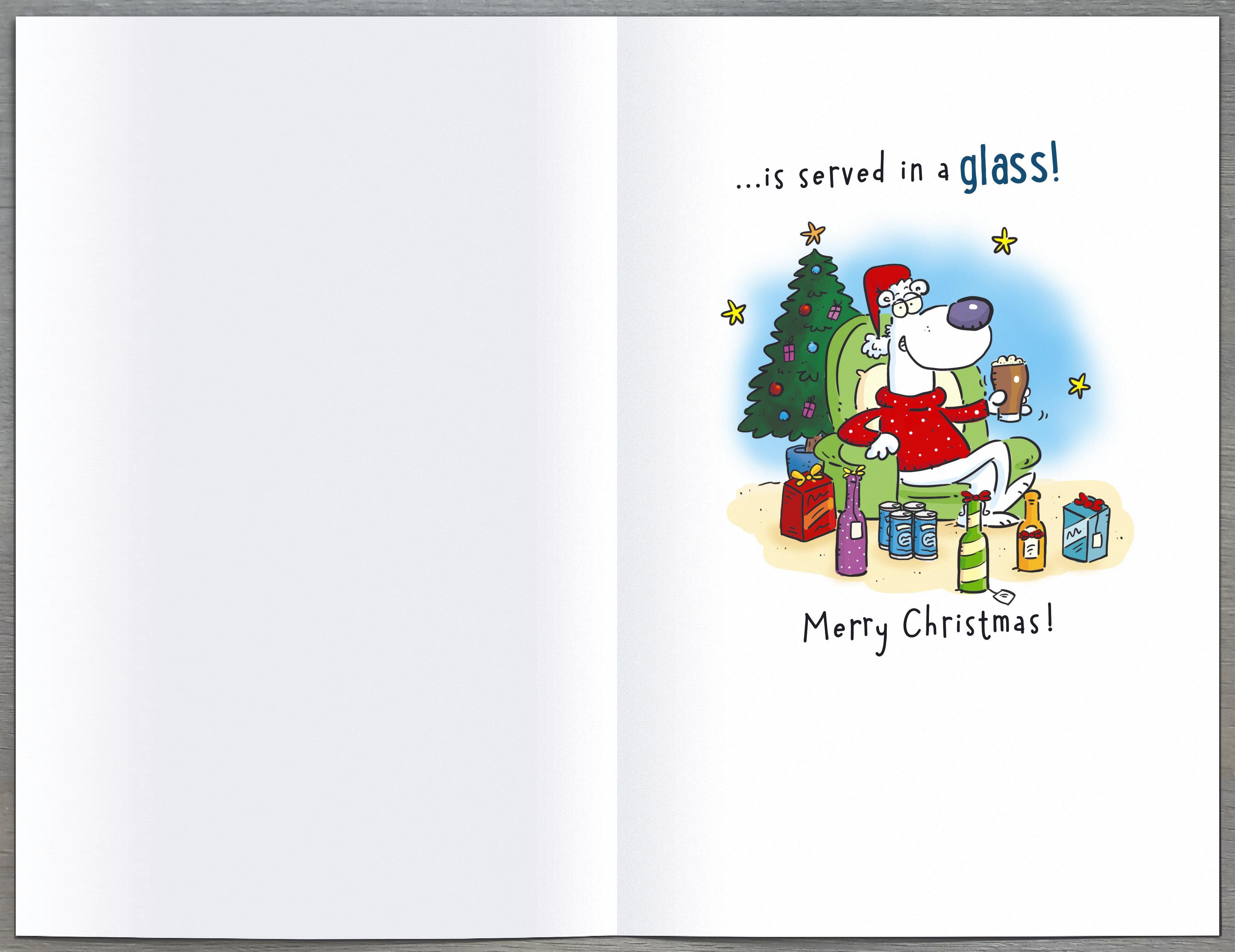 Humorous Dad Christmas Card - Festive Cartoon and Holiday Cheers