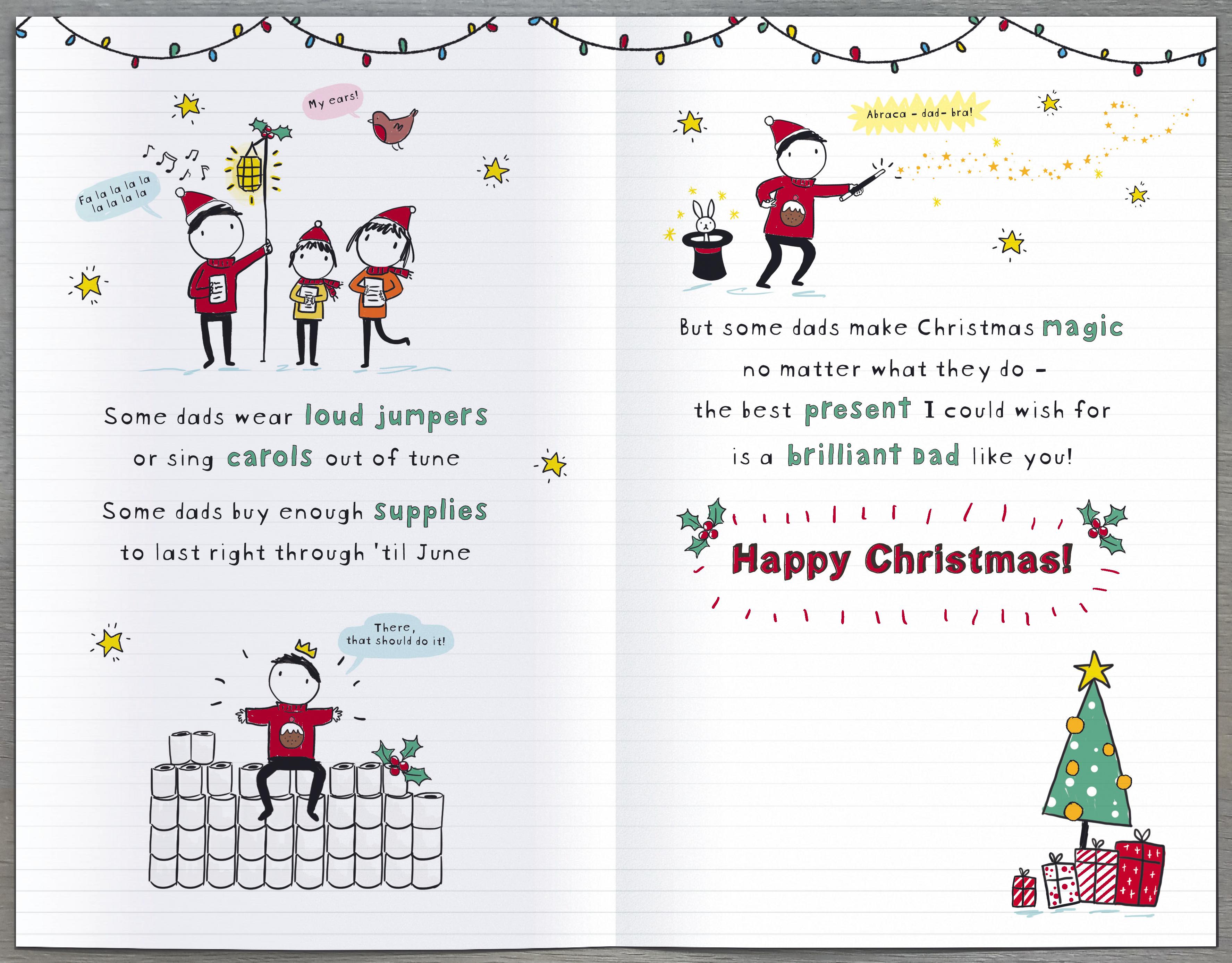 Dad Christmas Card - Oodles of Doodles