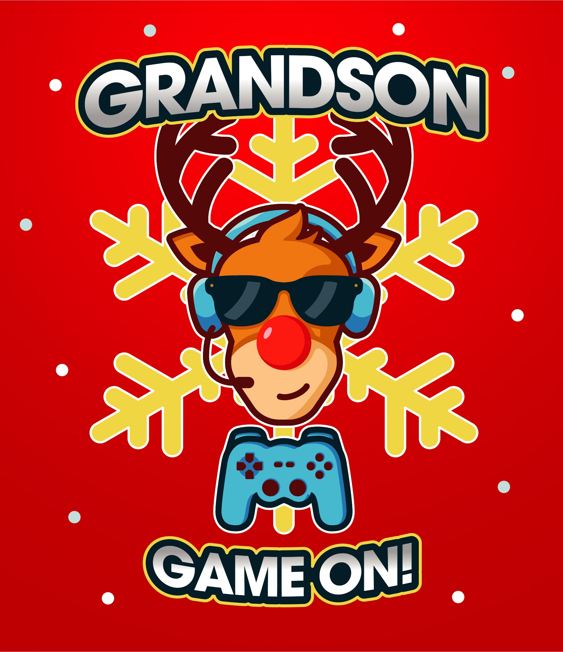 Grandson Christmas Card - Festive Gaming