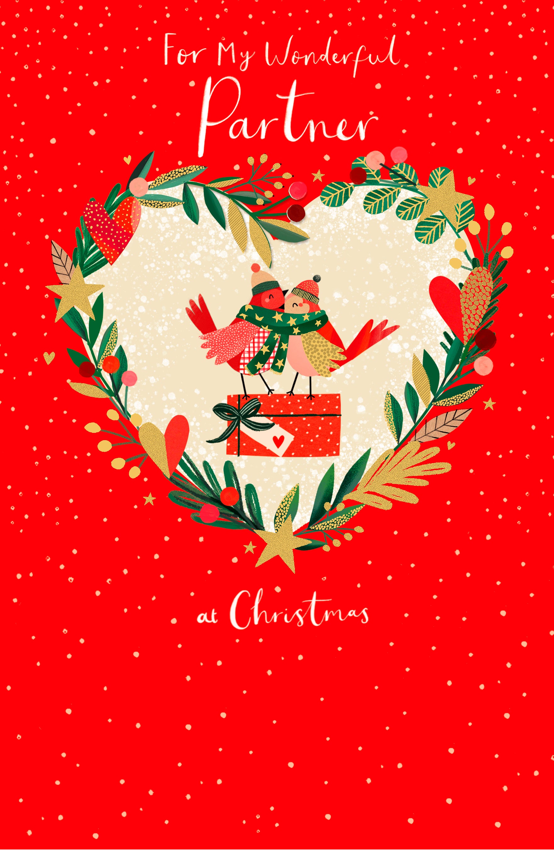 Partner Christmas Card - Heart Birds