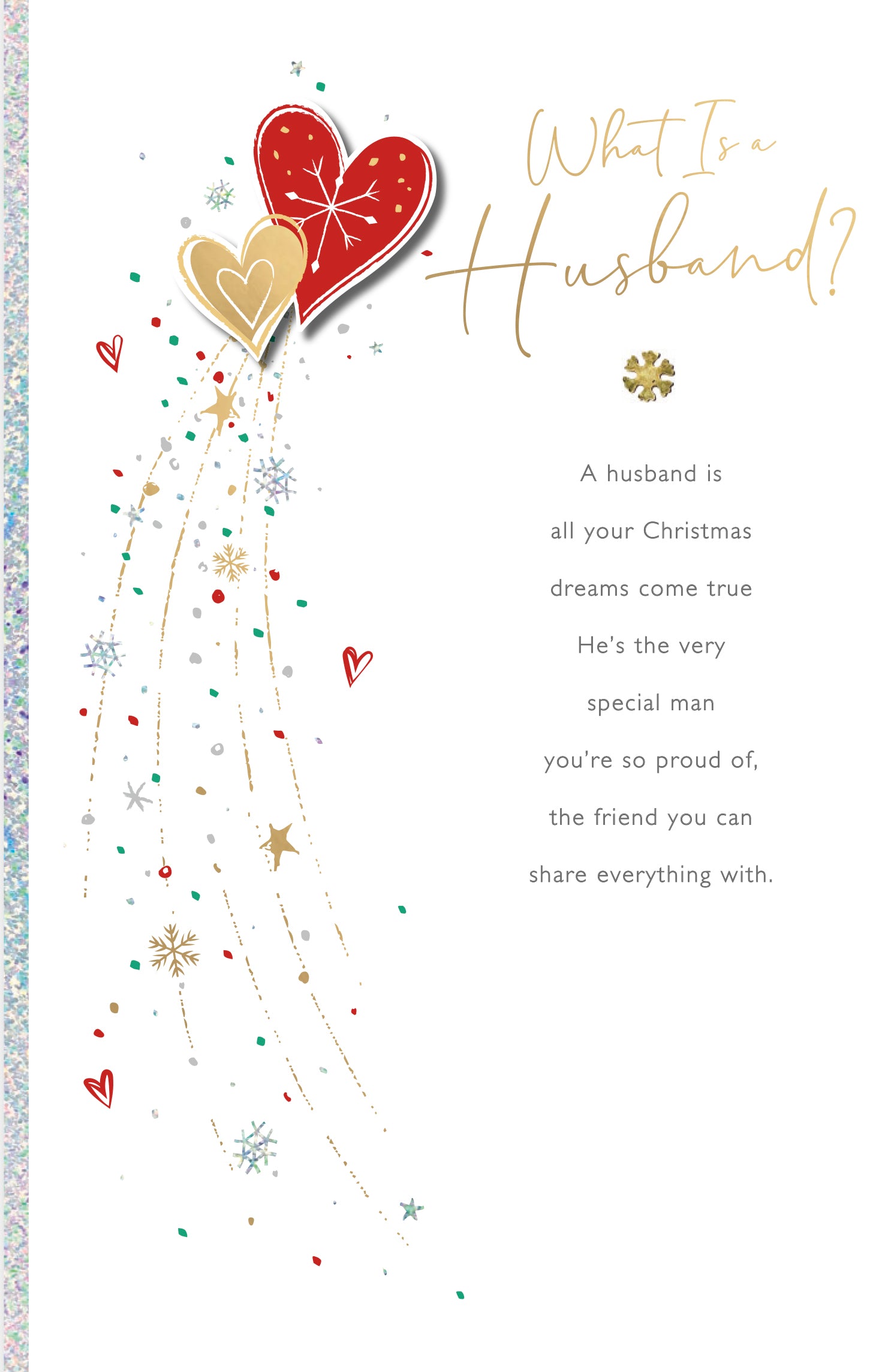 Husband Christmas Card - Shooting Hearts