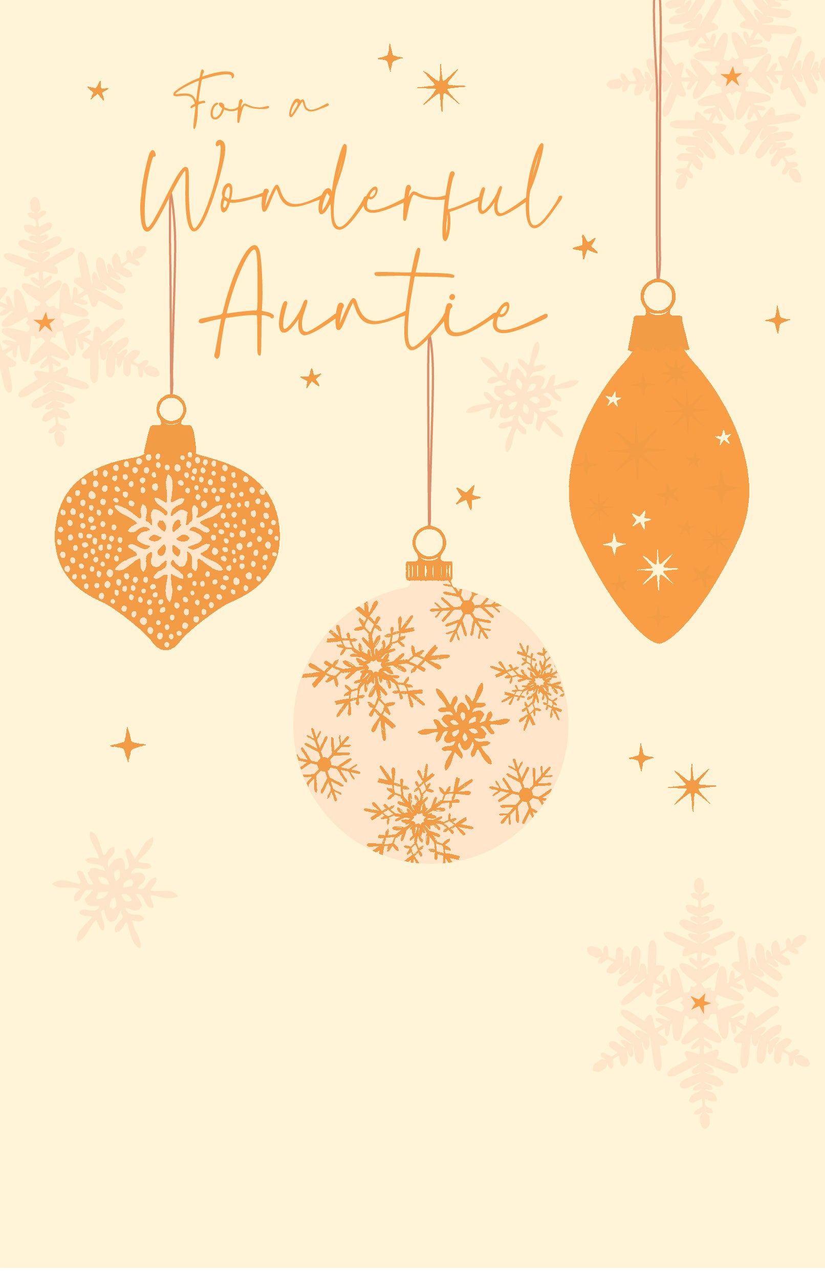 Auntie Christmas Card - Christmas Tree Baubles