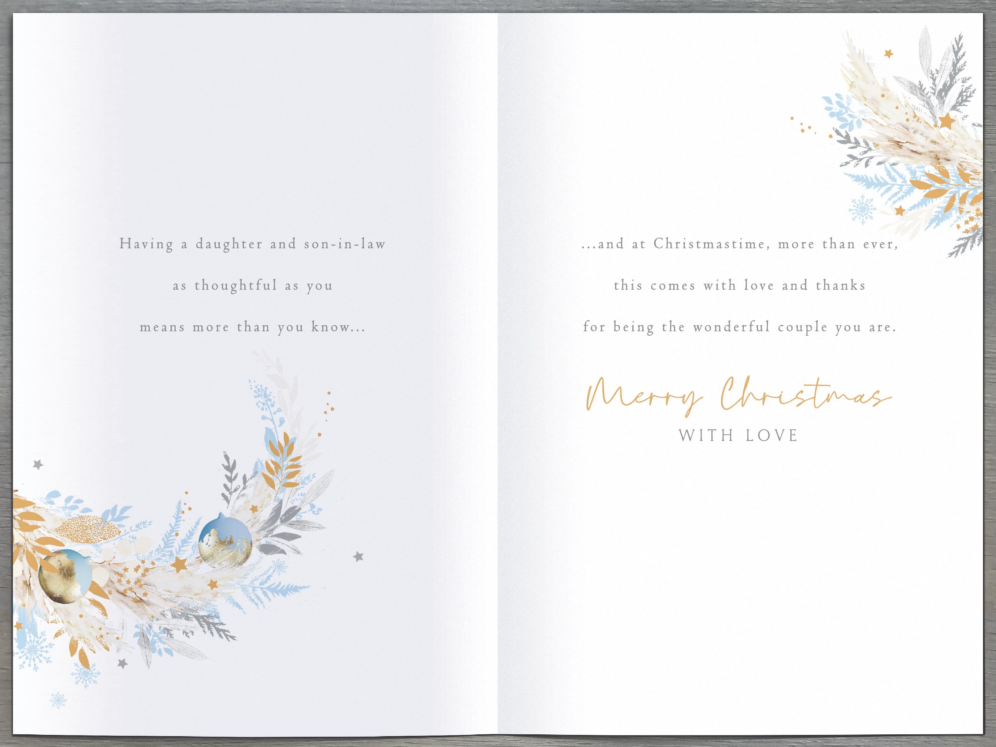 Daughter & Son-in-Law Christmas Card - Wreath Foliage