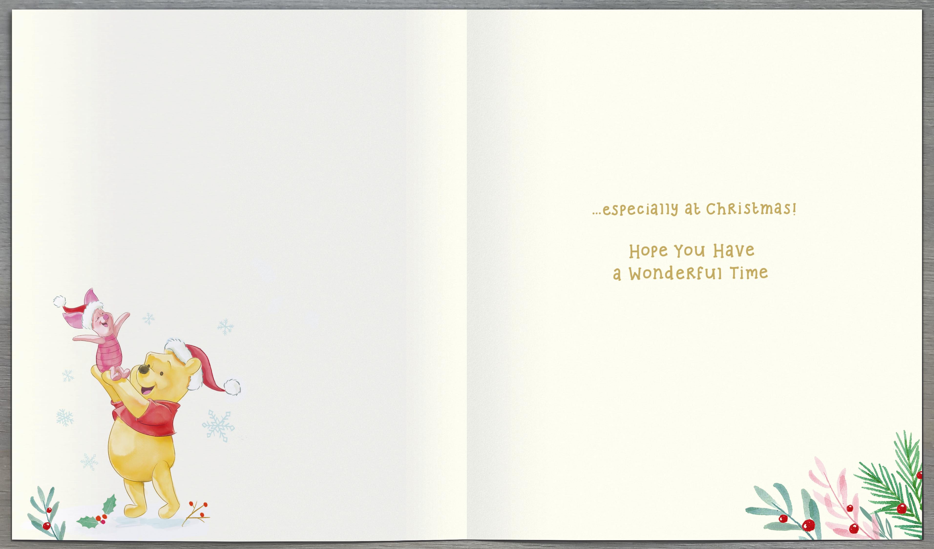 Sister Christmas Card - Winnie the Pooh and Piglet