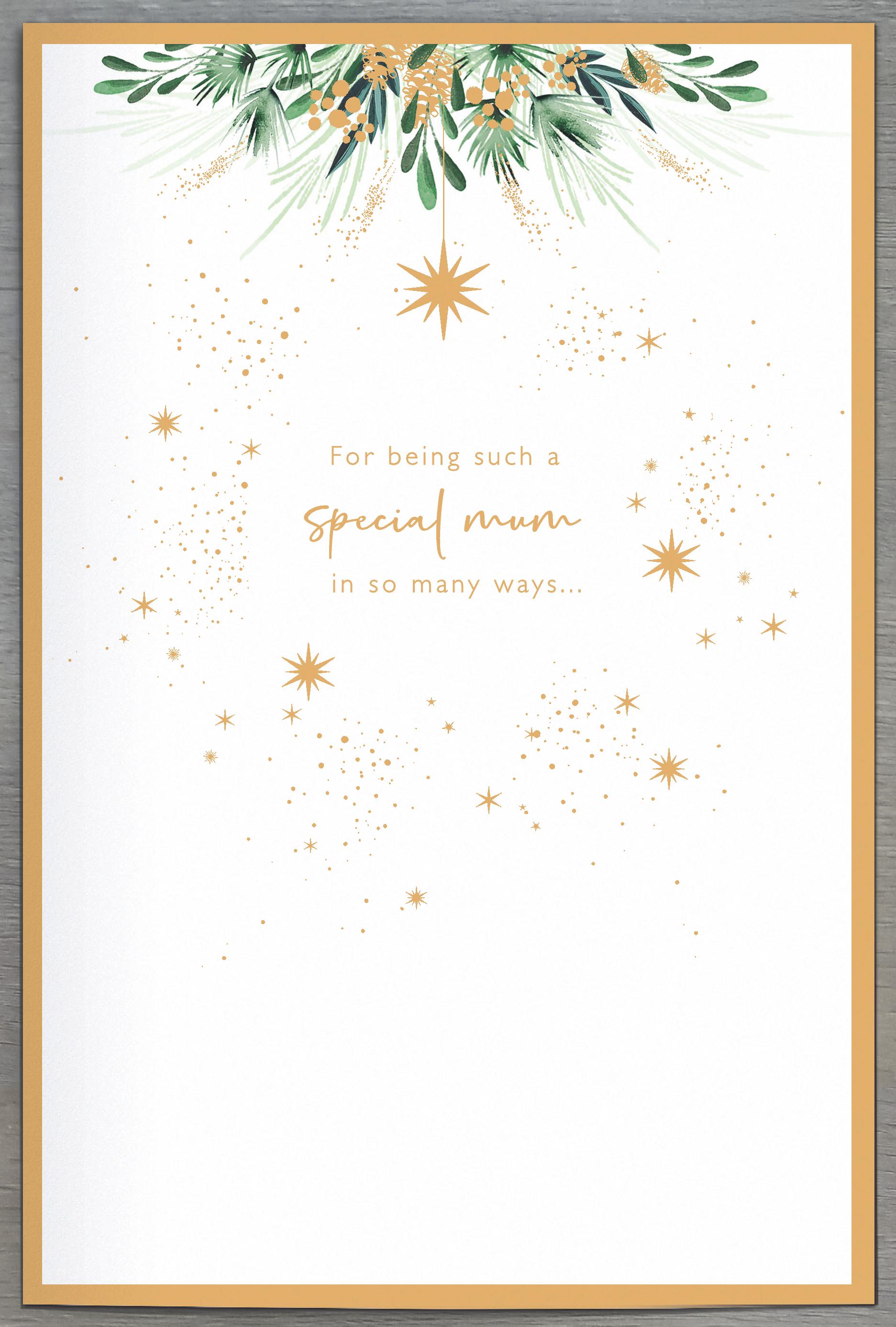 Large Mum Christmas Card -  Wreath Surrounding a Star