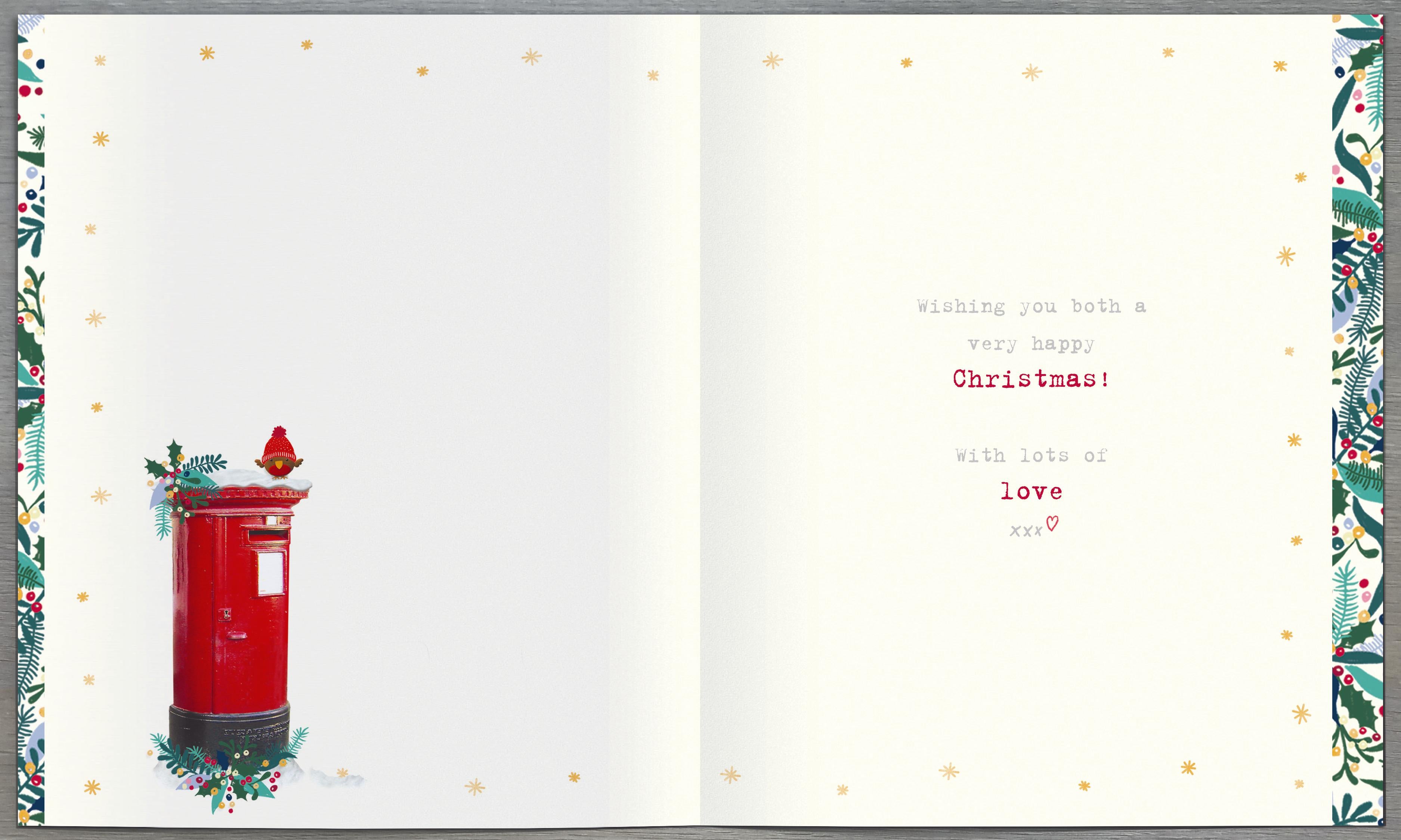 Auntie & Uncle Christmas Card - Boofles by the Letter Box