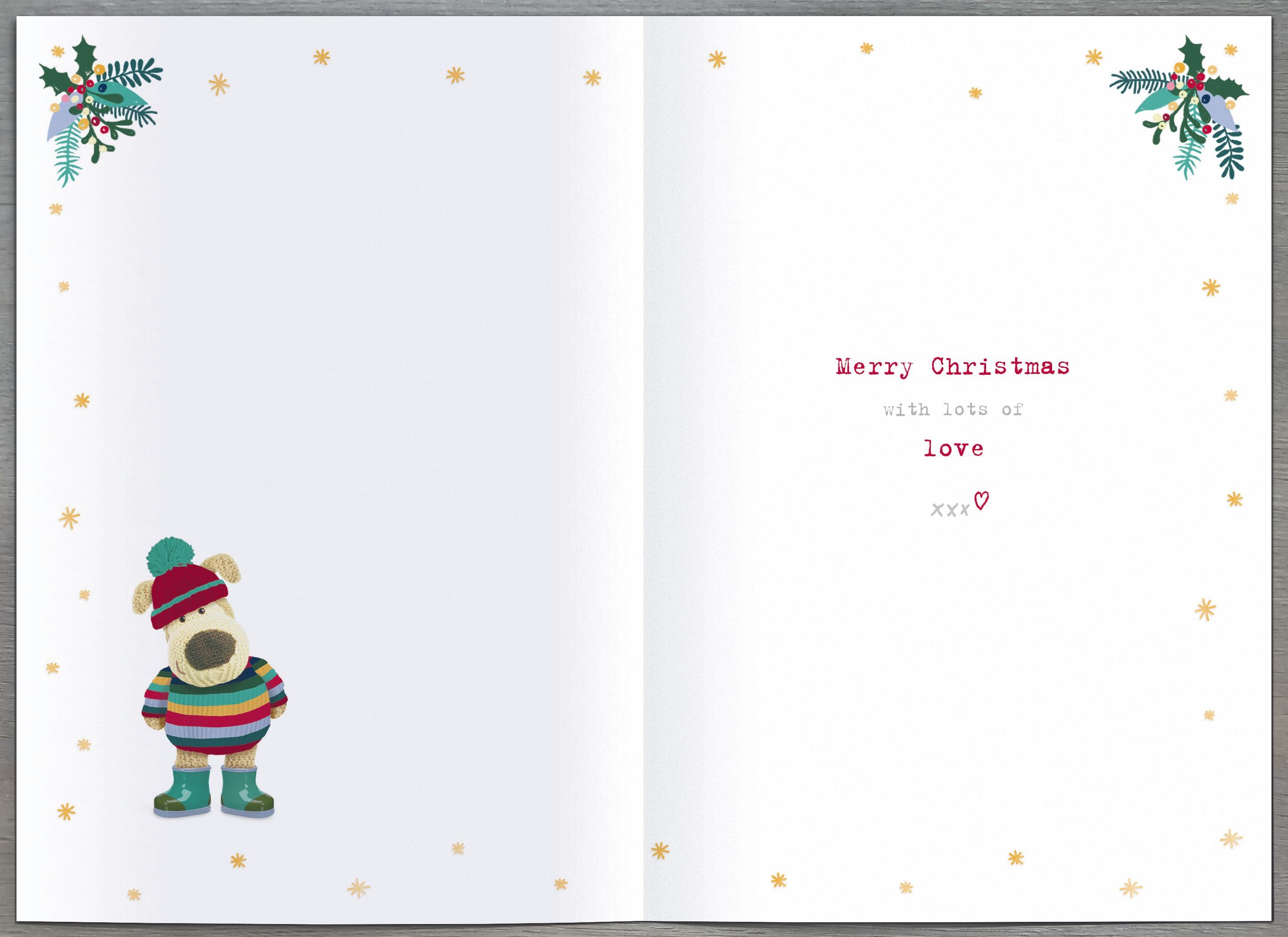 Dad Christmas Card - Boofles & Snowy Letters