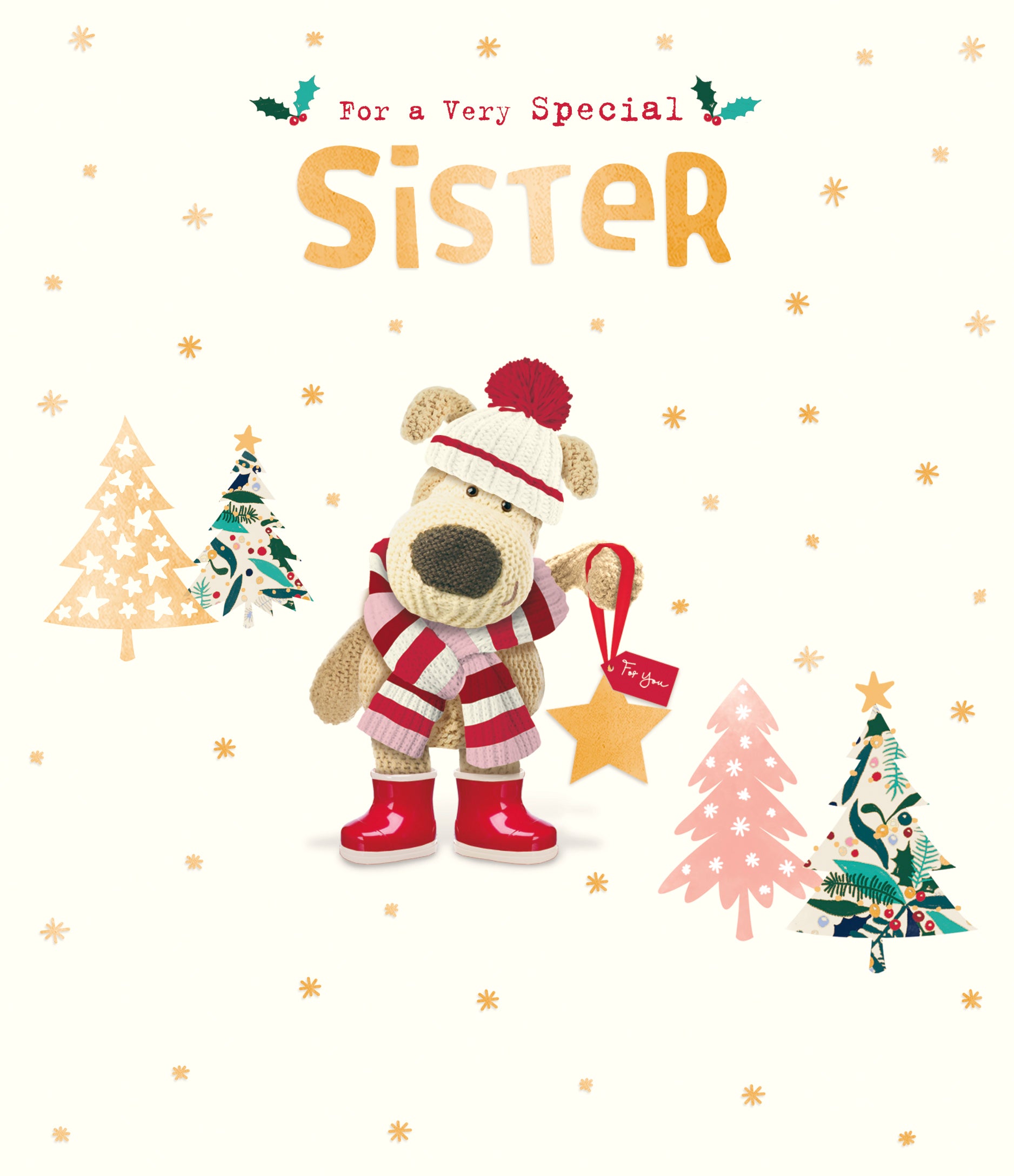 Sister Christmas Card - Boofles Ready For Winter