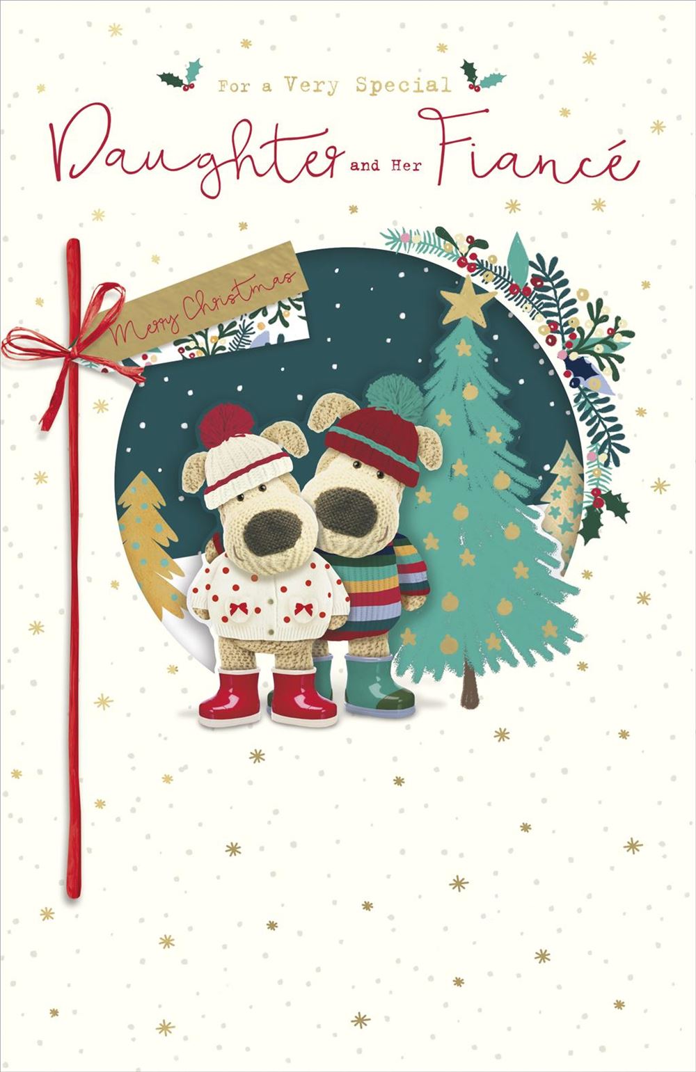 Daughter and Fiancé Christmas Card - Boofles Hugging