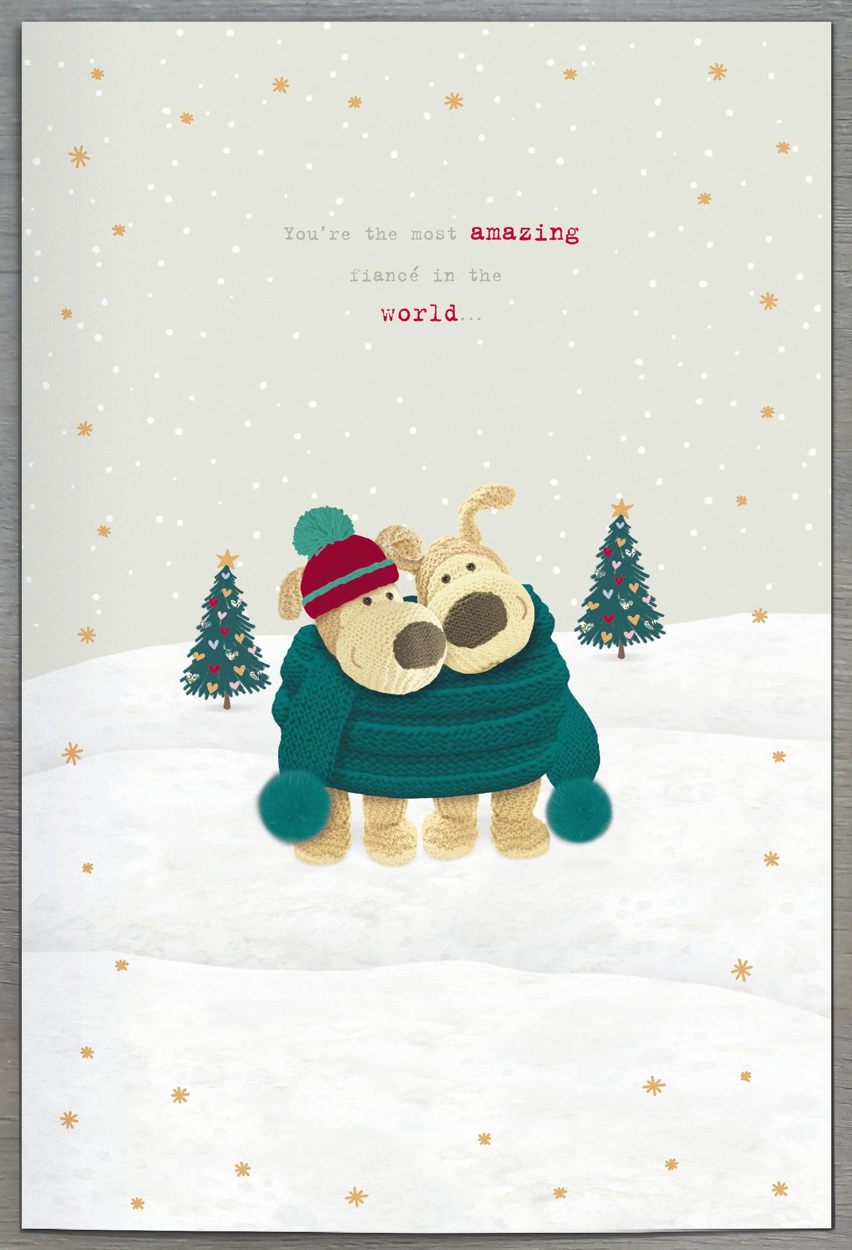 Boofles Wrapped in Scarf Fiancé Christmas Card