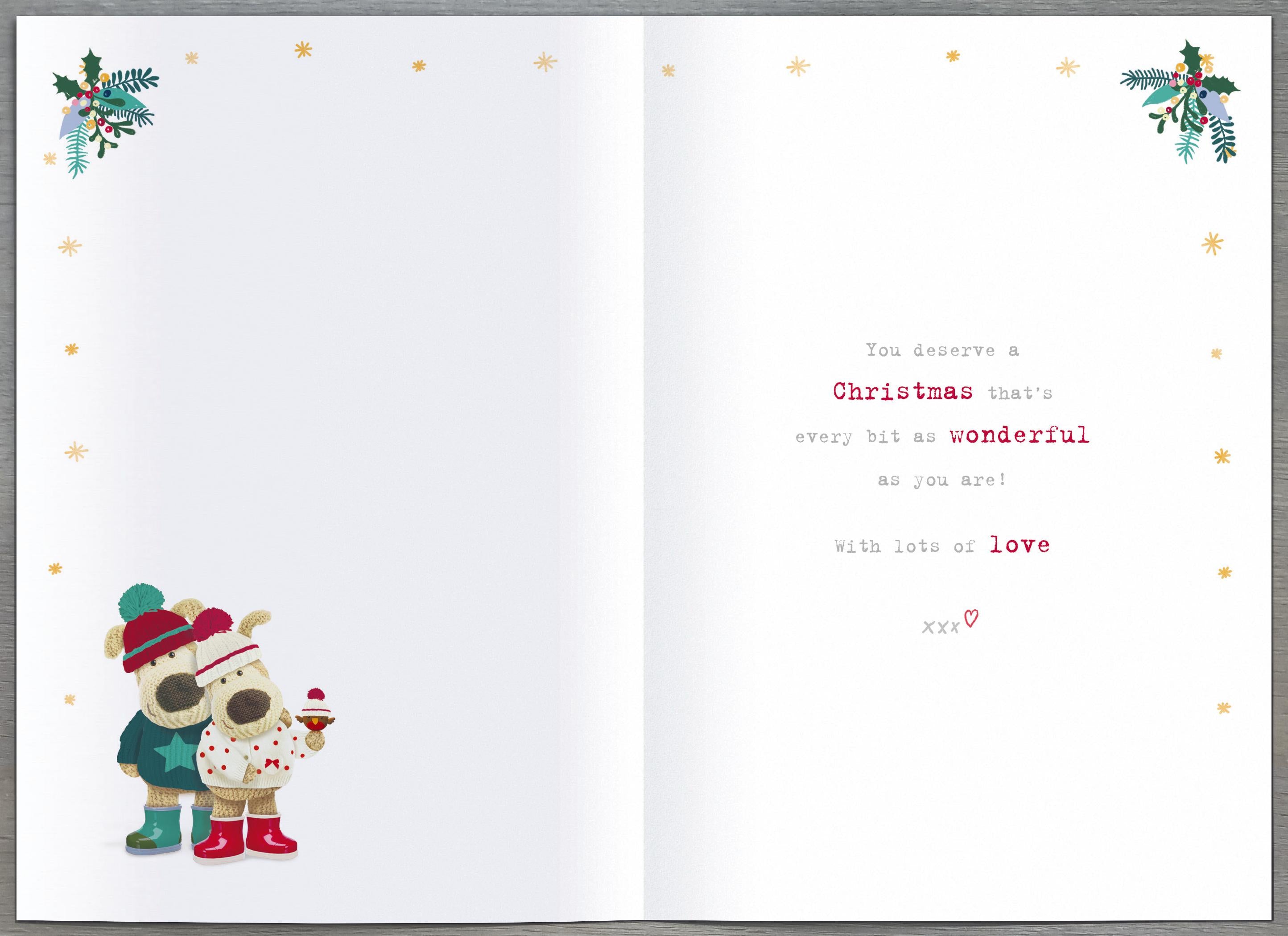 Partner Christmas Card - Boofles Next to Bird Table