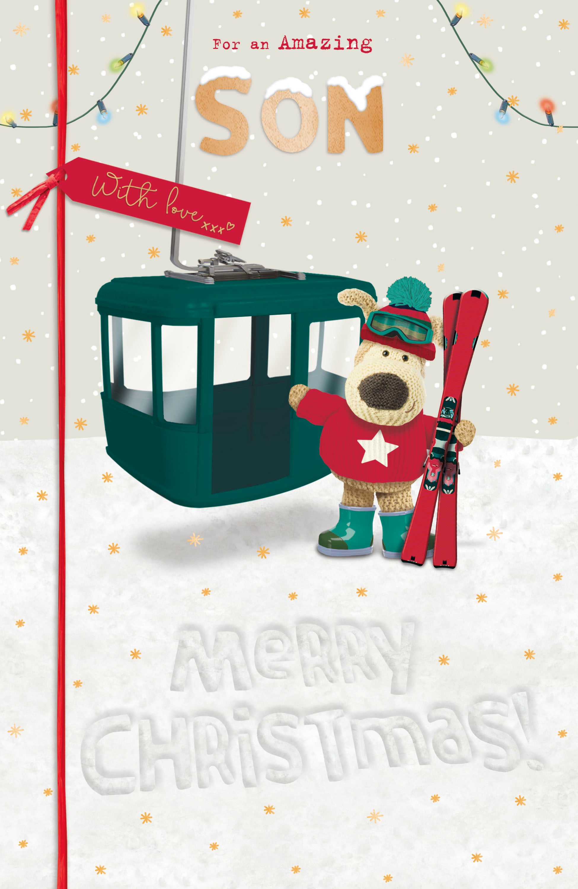 Son Christmas Card - Boofles Skiing