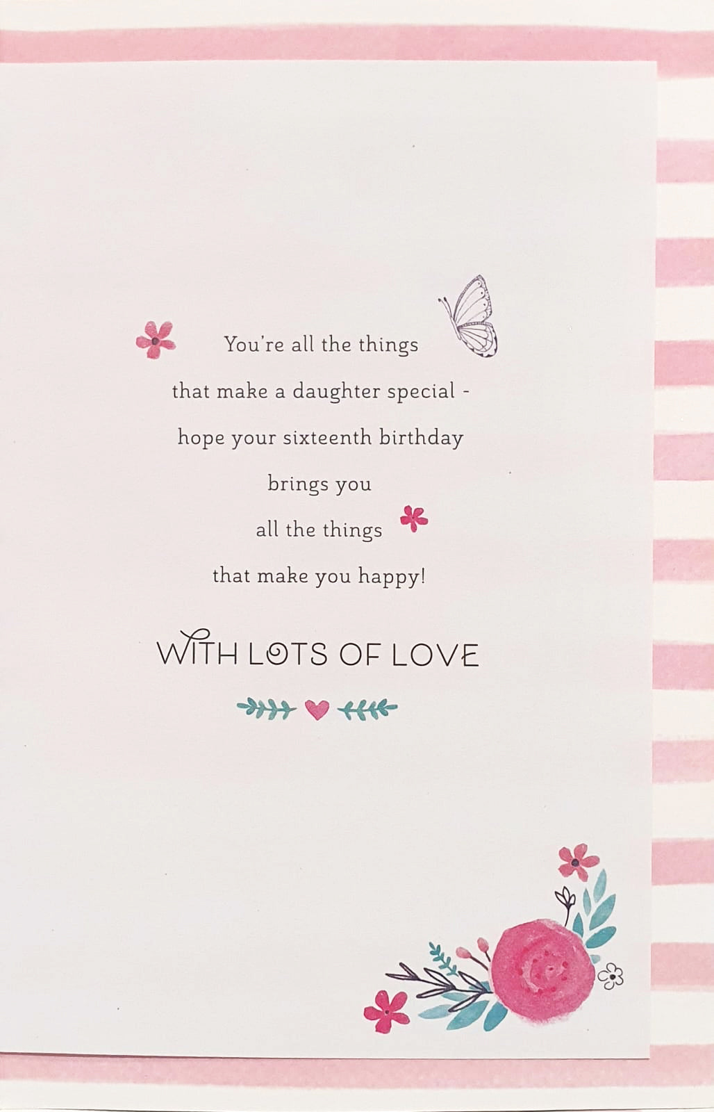 Daughter 16th Birthday Card - To A Lovely You