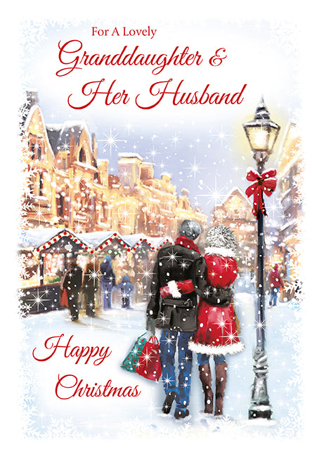 For a Lovely Grandaughter & Her Husband Wishing you a Happy Christmas Card