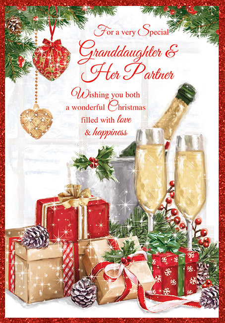 For a Very Special Granddaughter & Her Partner Christmas Card - Presents