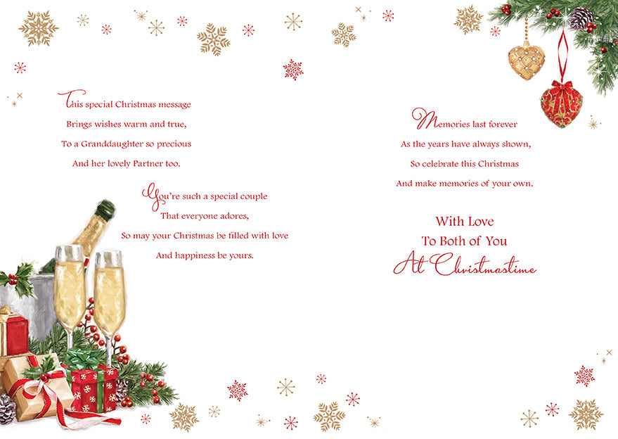 For a Very Special Granddaughter & Her Partner Christmas Card - Presents