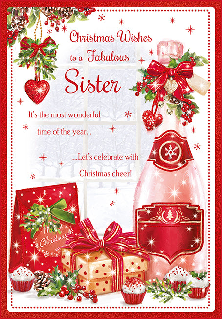 Fabulous Sister Christmas Card -