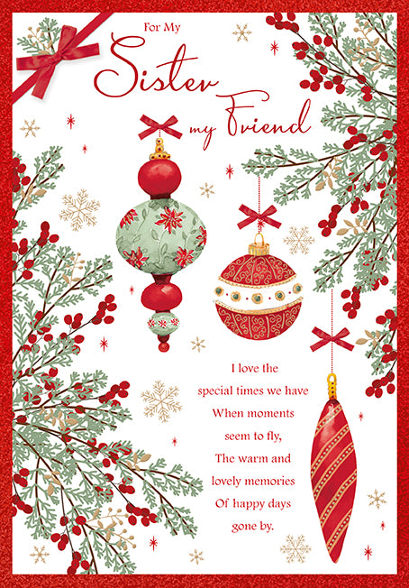 For My Sister my Friend Christmas Card