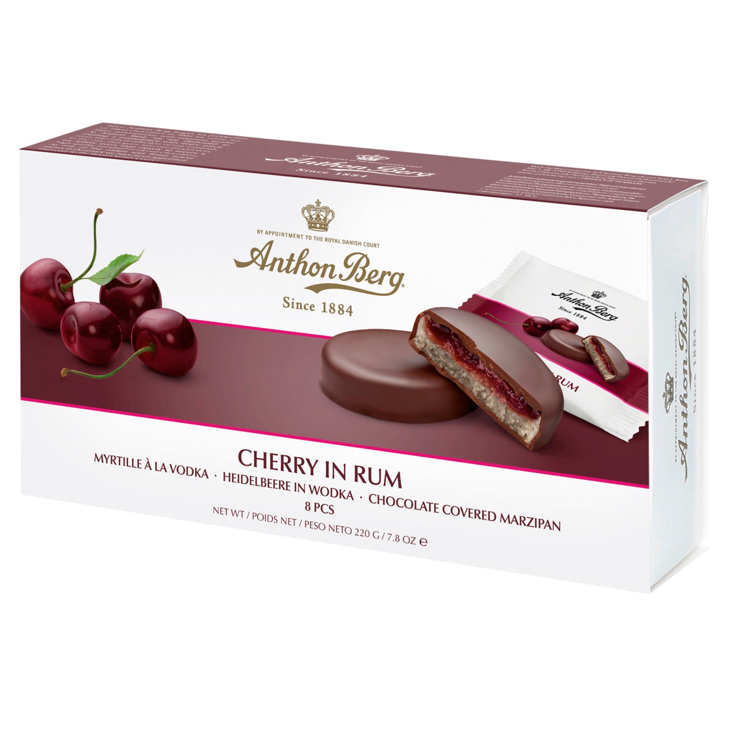 Anthon Berg Cherry in Rum Marzipan in Dark Chocolate