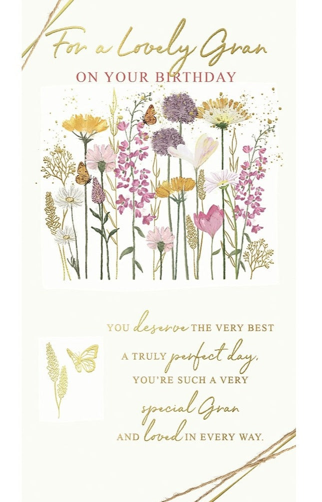 Gran Birthday Card - Wild Flowers