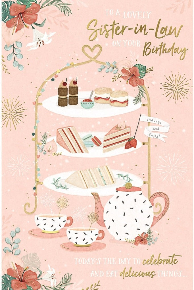 Sister In Law Birthday Card - Afternoon Tea