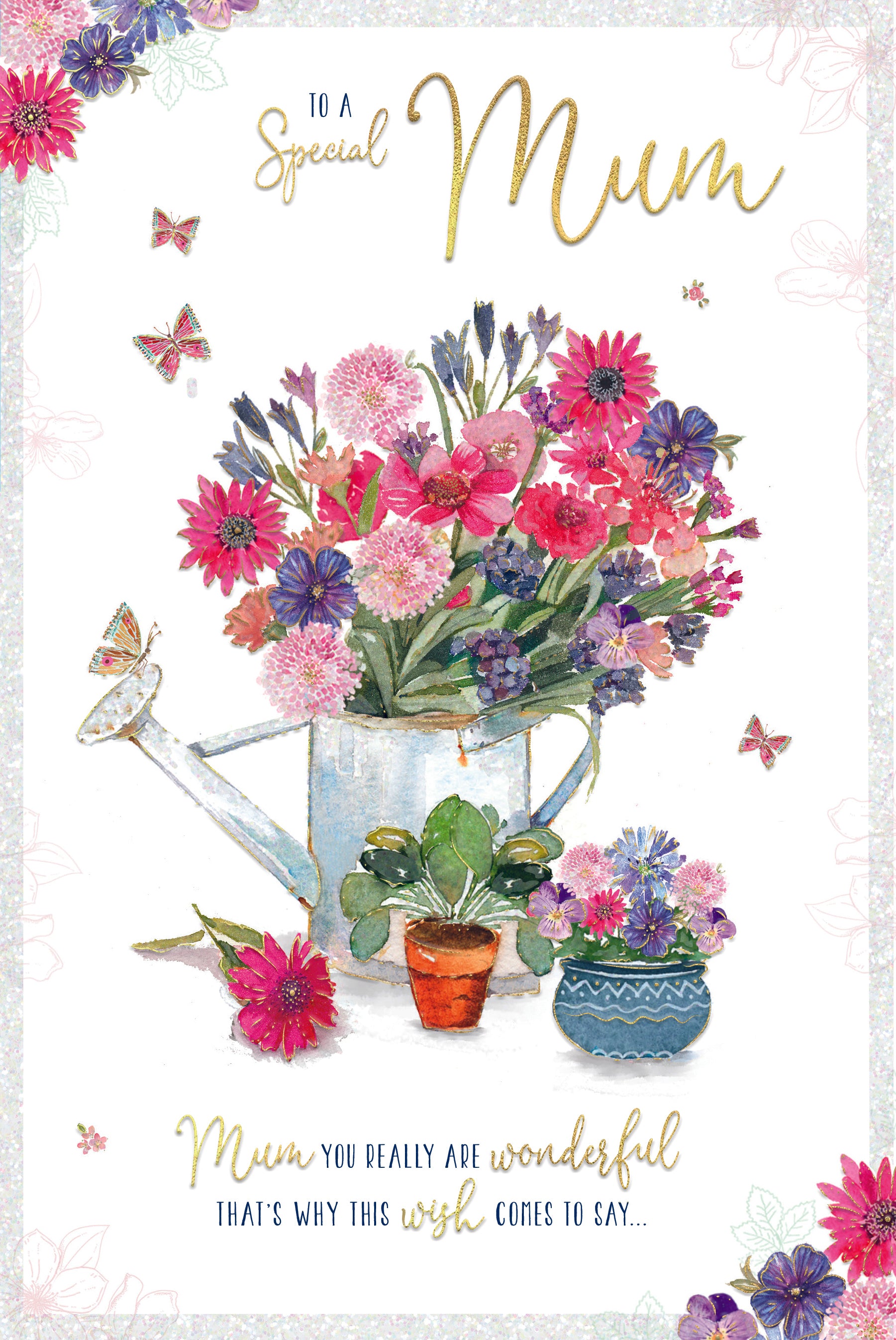 To a Special Mum Birthday Card - Mum Vase Of Flowers