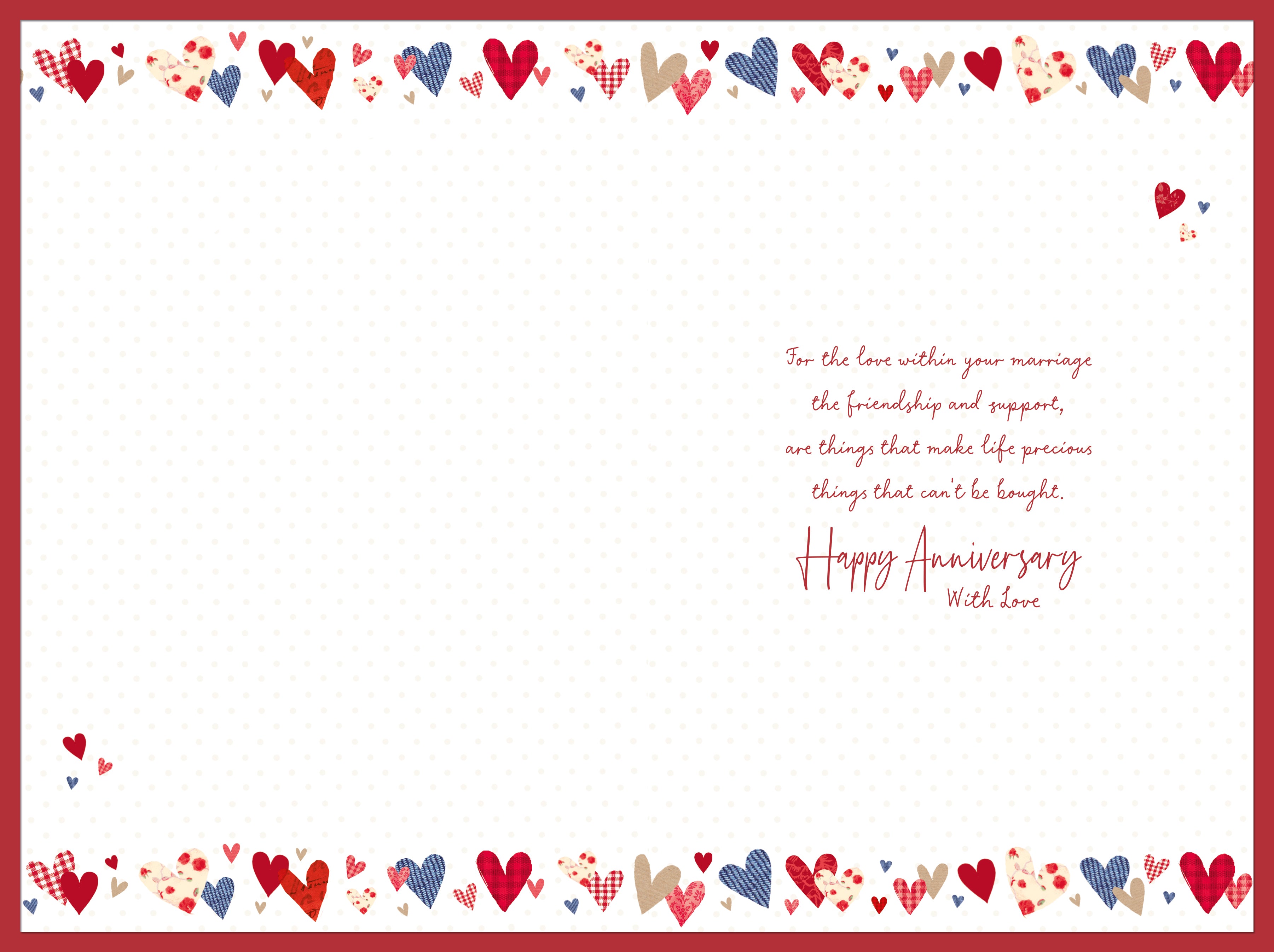 Mum and Dad Anniversary Card - Hearts