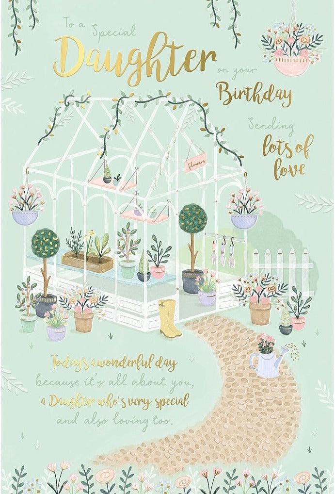 Daughter Birthday Card - Greenhouse