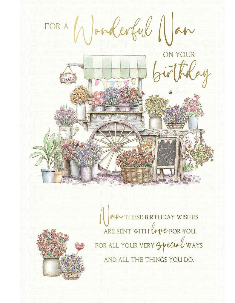 Nan Birthday Card - Flower Stand